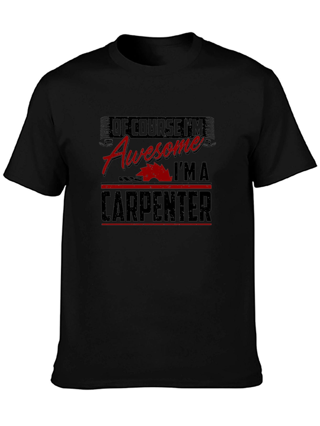 Awesome Carpenter Black Graphic T-Shirt
