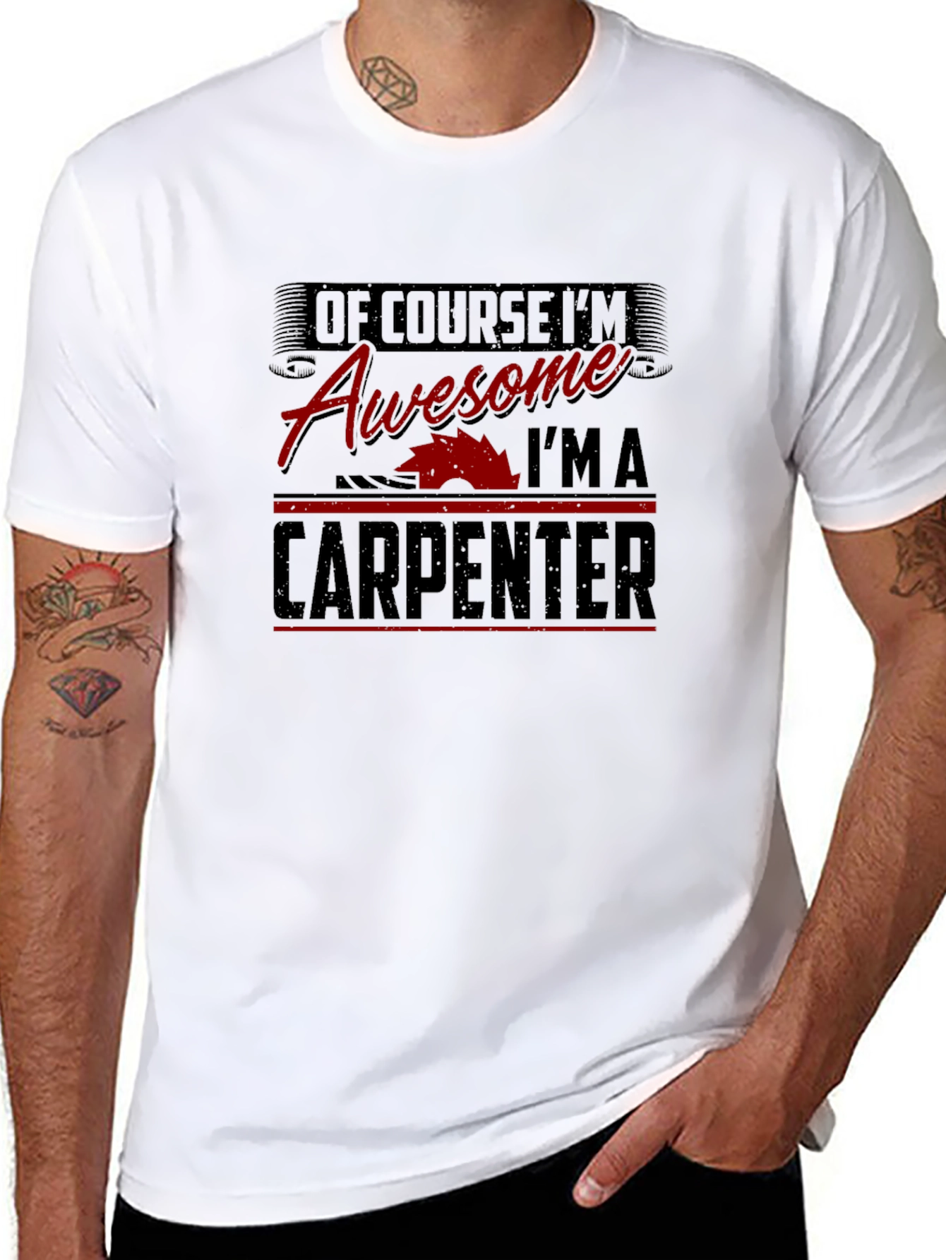 Awesome Carpenter Black Graphic T-Shirt