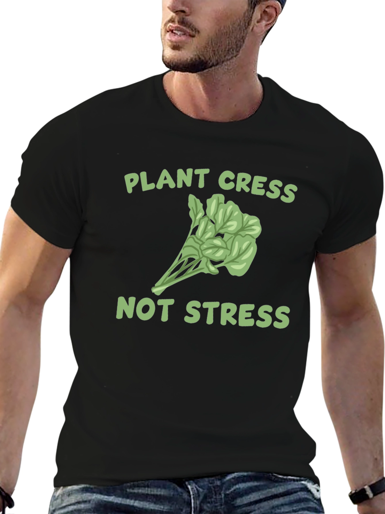 Plant Cress Not Stress Graphic T-Shirt