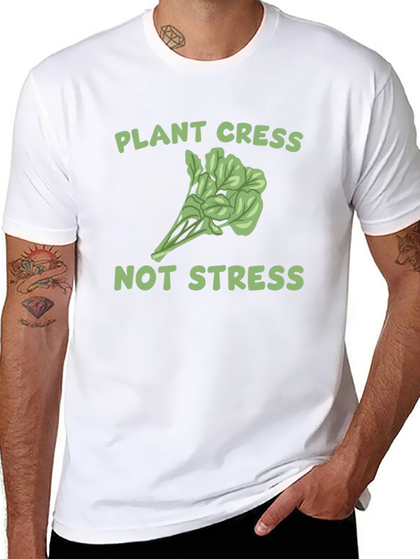 Plant Cress Not Stress Graphic T-Shirt