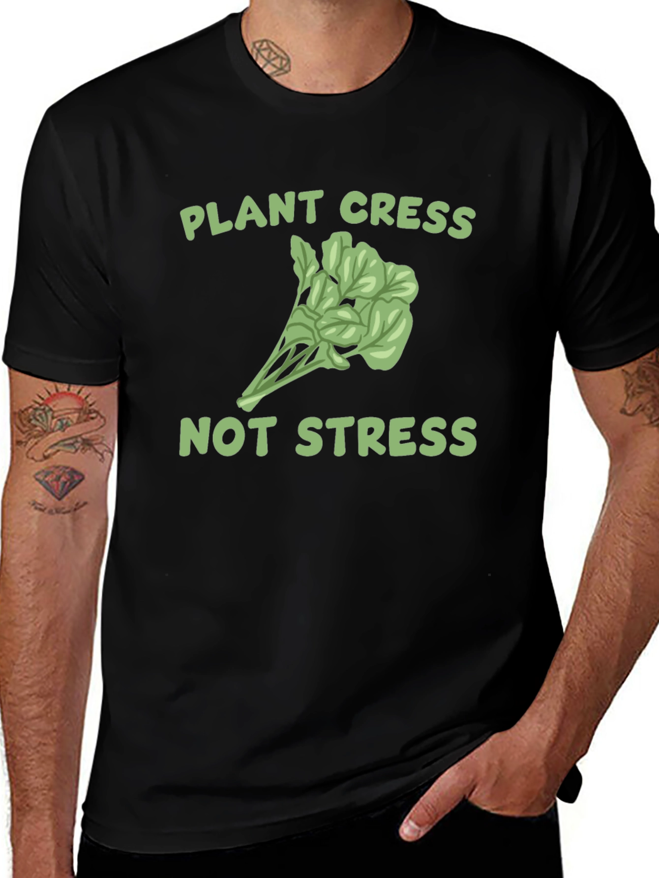 Plant Cress Not Stress Graphic T-Shirt