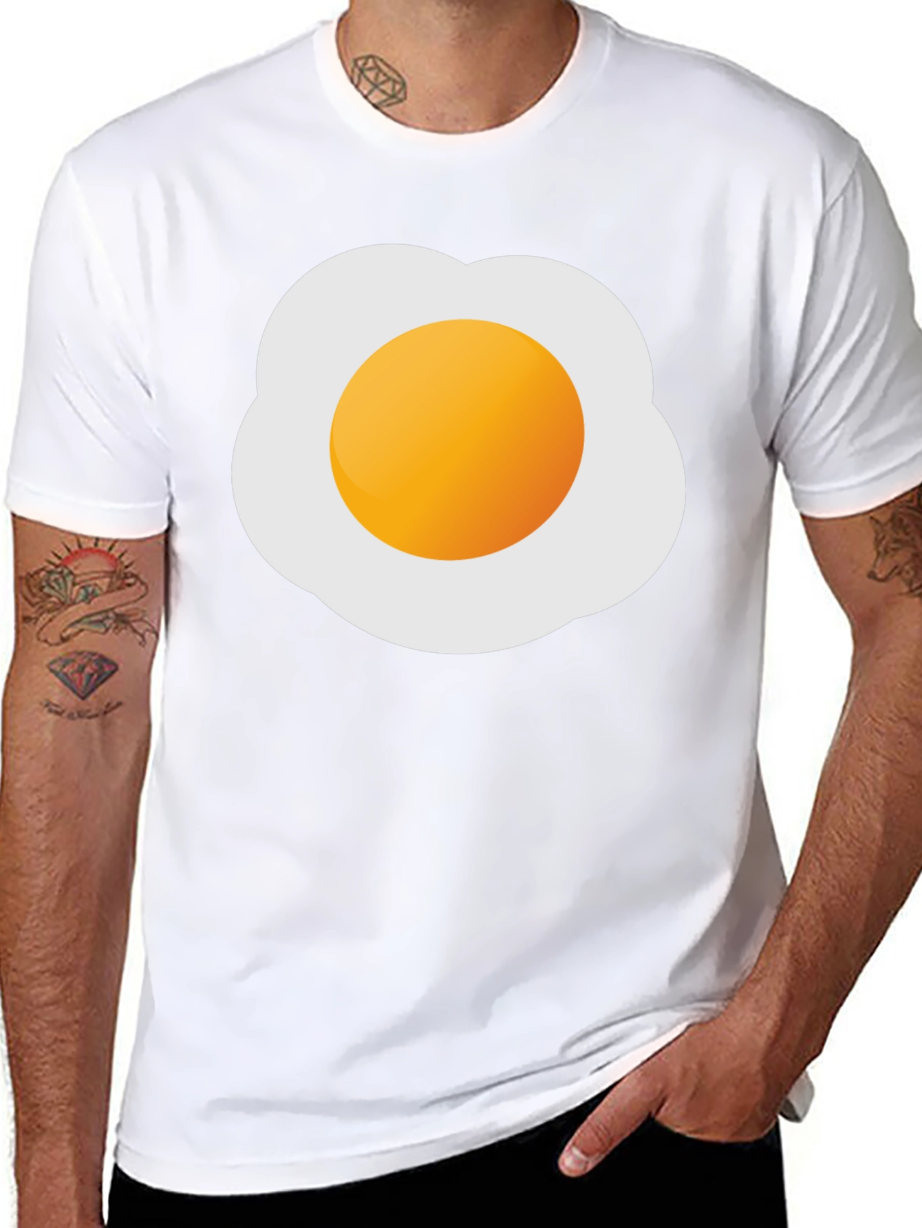 Fried Egg Graphic Tee - Novelty Casual T-Shirt