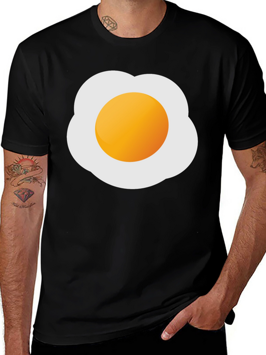 Fried Egg Graphic Tee - Novelty Casual T-Shirt