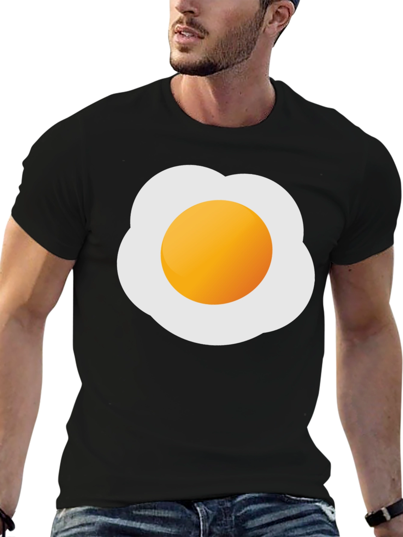 Fried Egg Graphic Tee - Novelty Casual T-Shirt