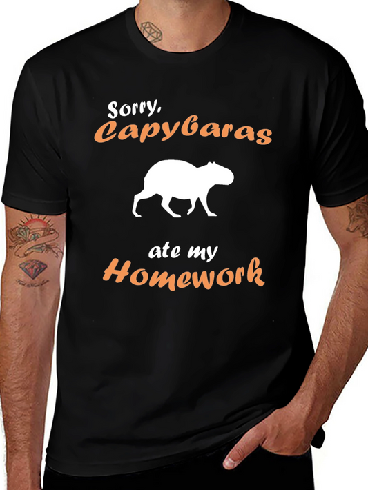 Funny Capybara Homework Excuse T-Shirt