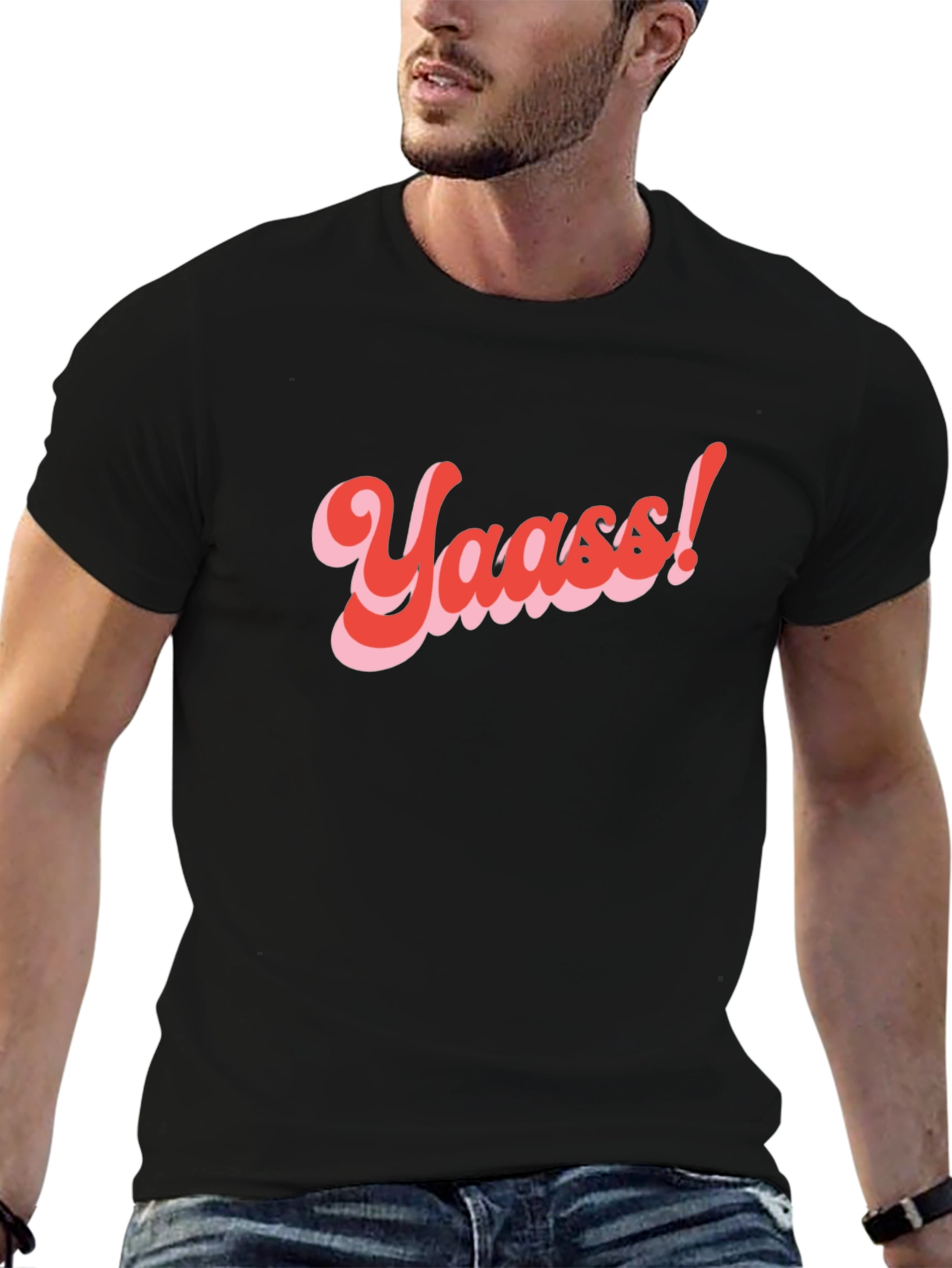Yaass! Retro Graphic Tee - Trendy T-Shirt