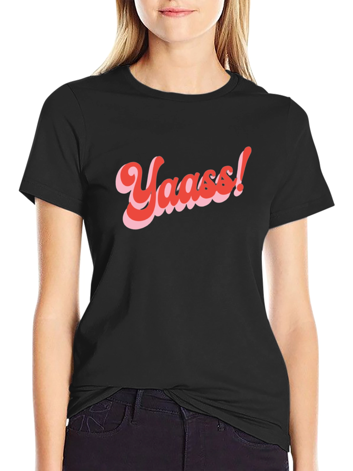 Yaass! Retro Graphic Tee - Trendy T-Shirt