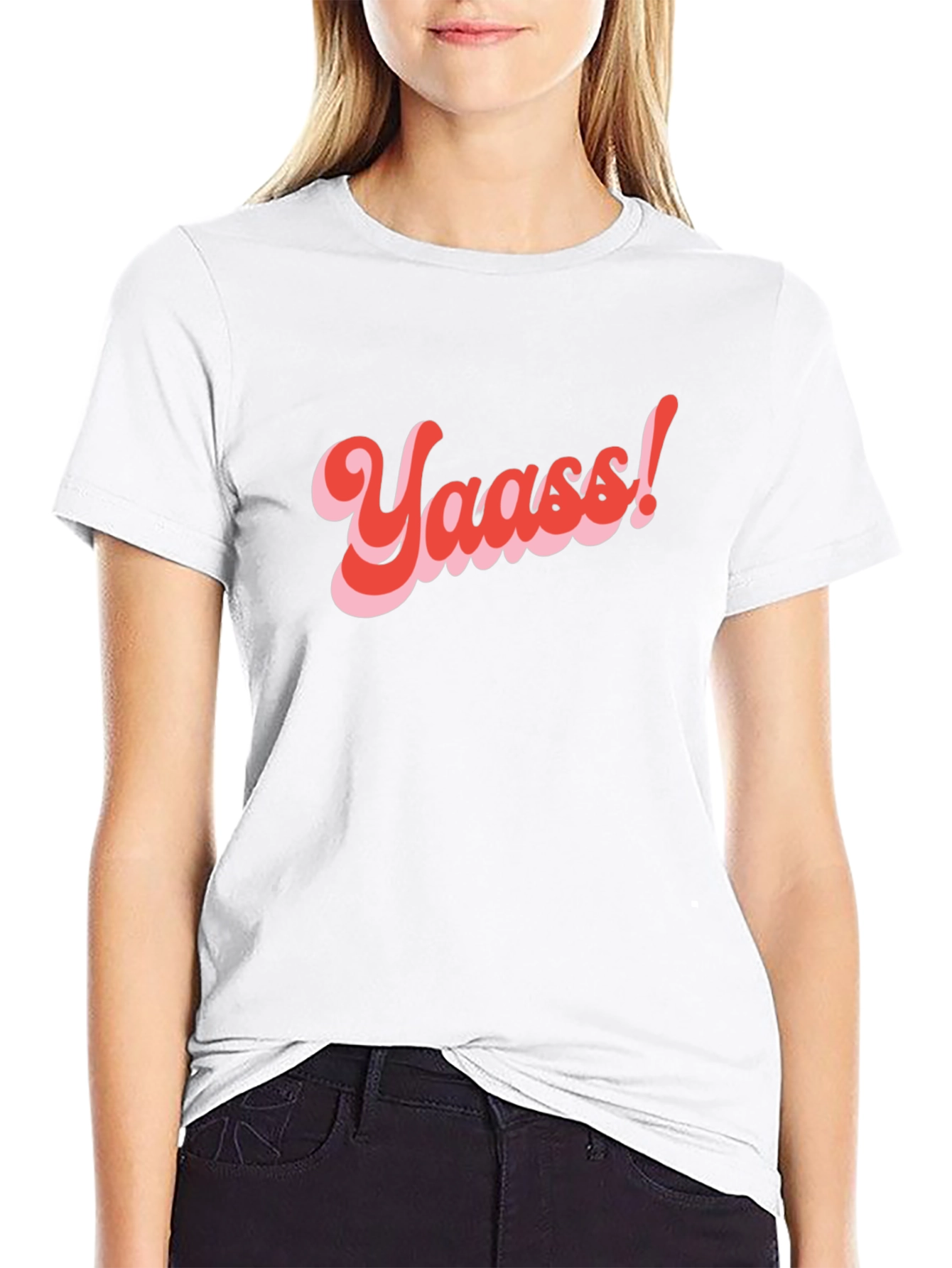 Yaass! Retro Graphic Tee - Trendy T-Shirt