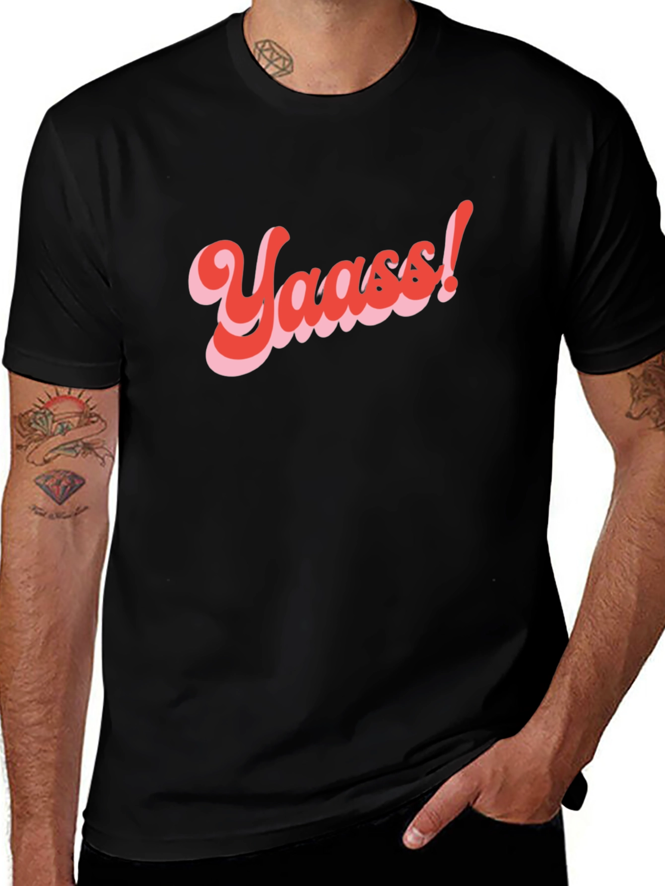 Yaass! Retro Graphic Tee - Trendy T-Shirt