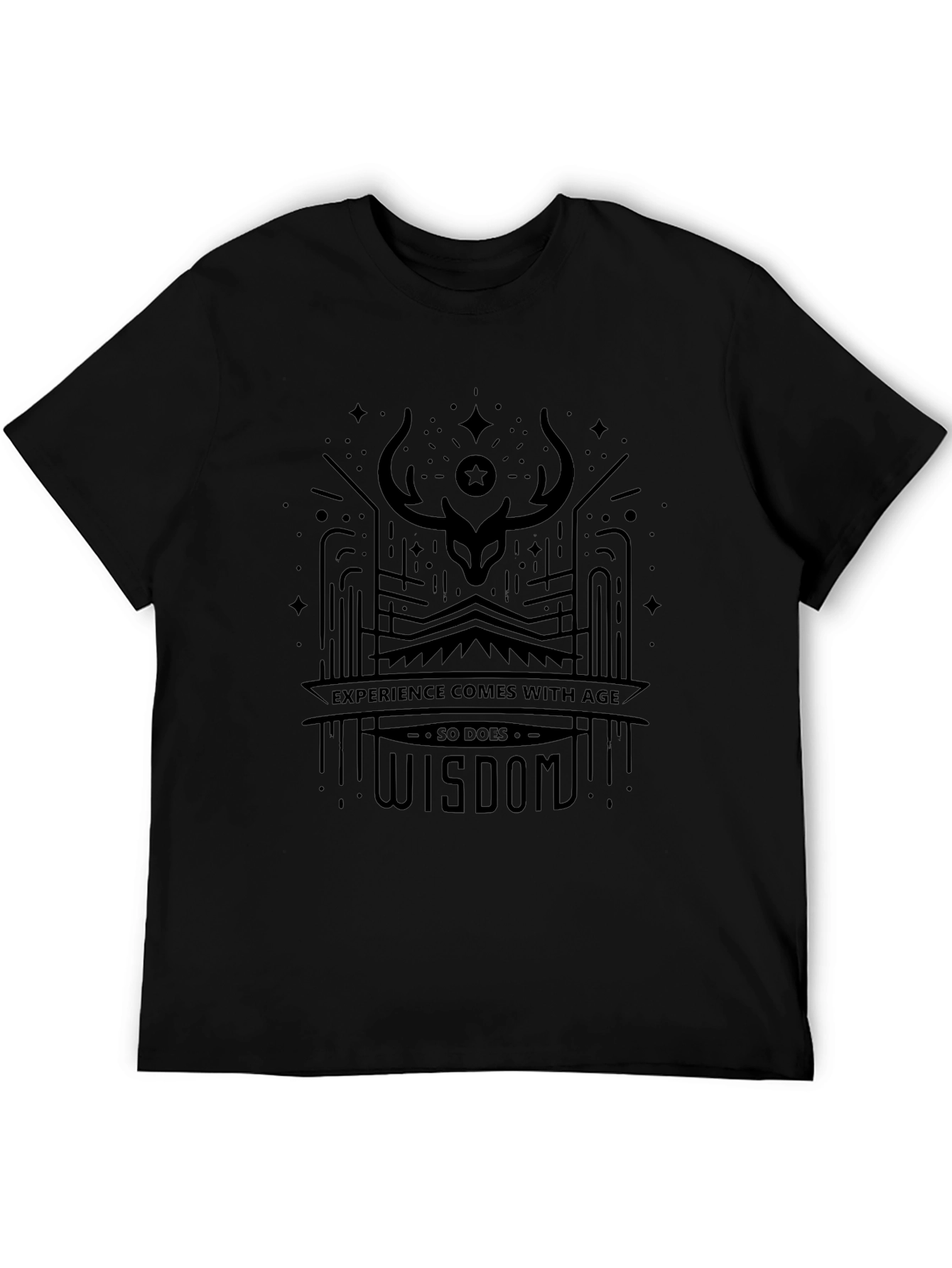 Experience & Wisdom Black Graphic Tee