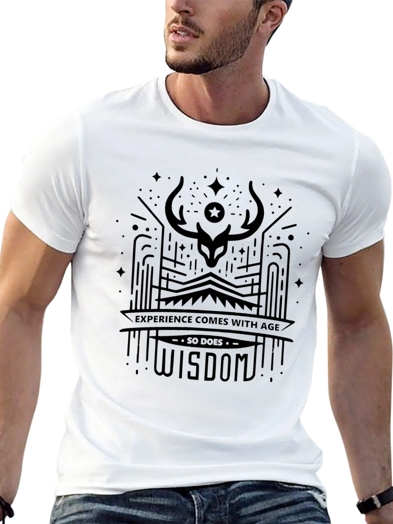 Experience & Wisdom Black Graphic Tee