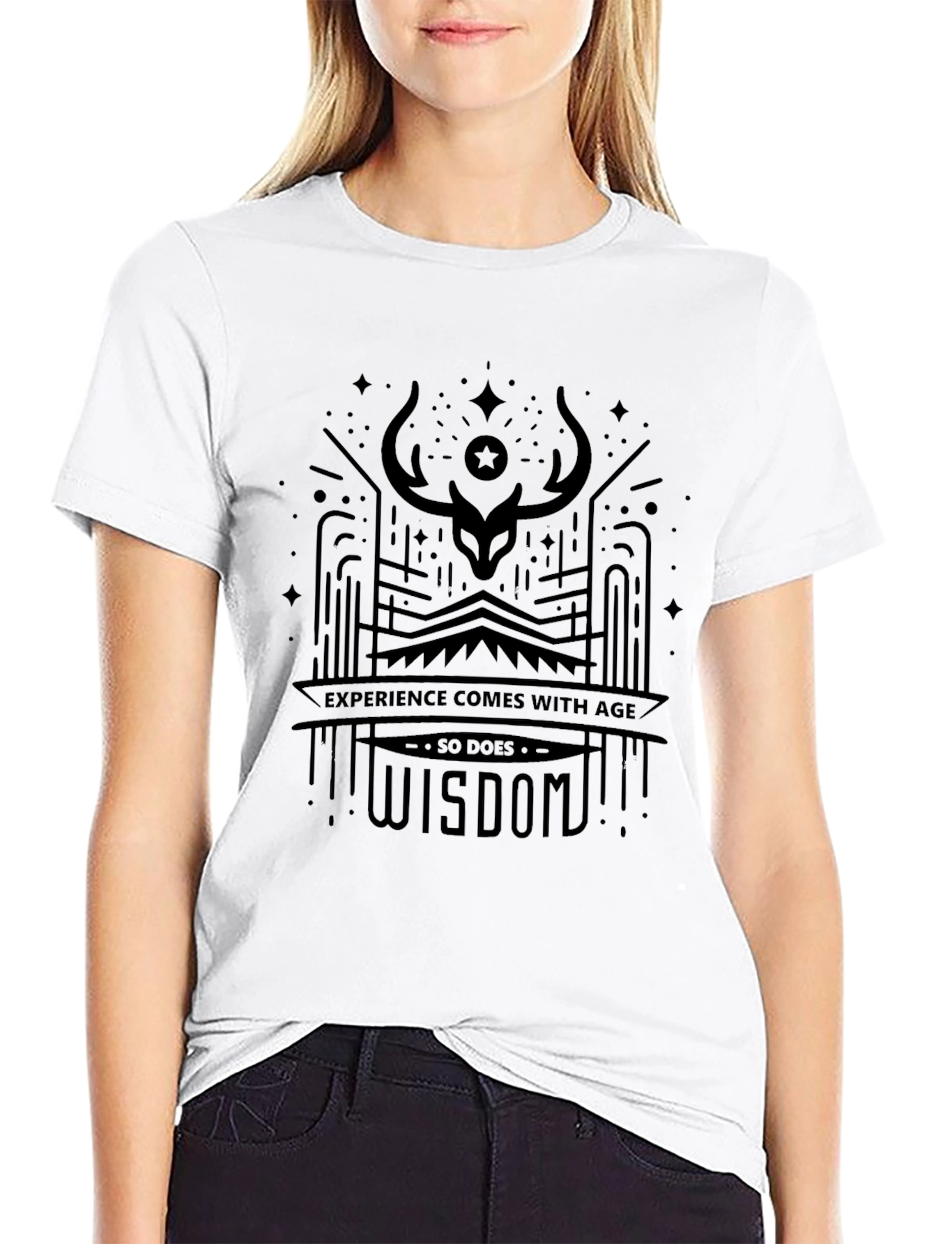 Experience & Wisdom Black Graphic Tee