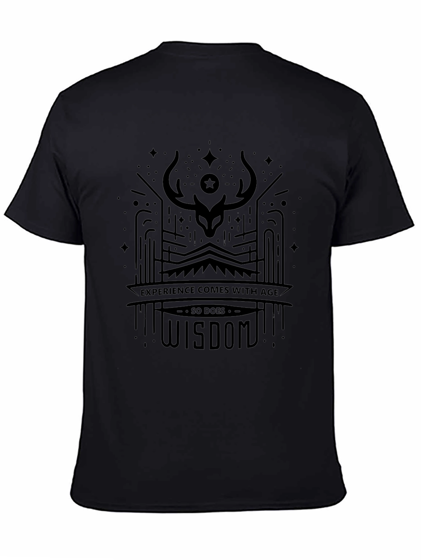 Experience & Wisdom Black Graphic Tee