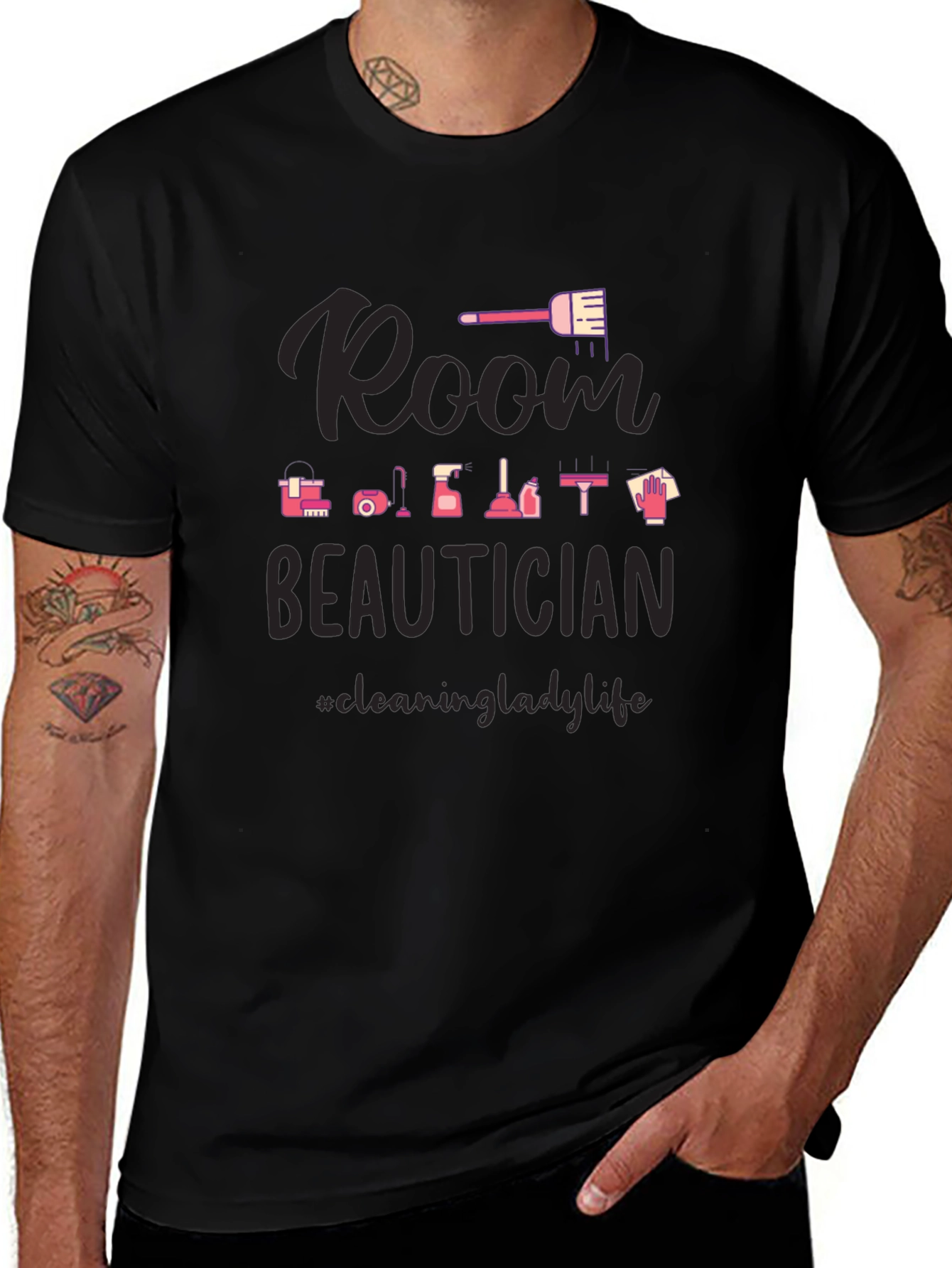 Room Beautician Black Graphic Tee