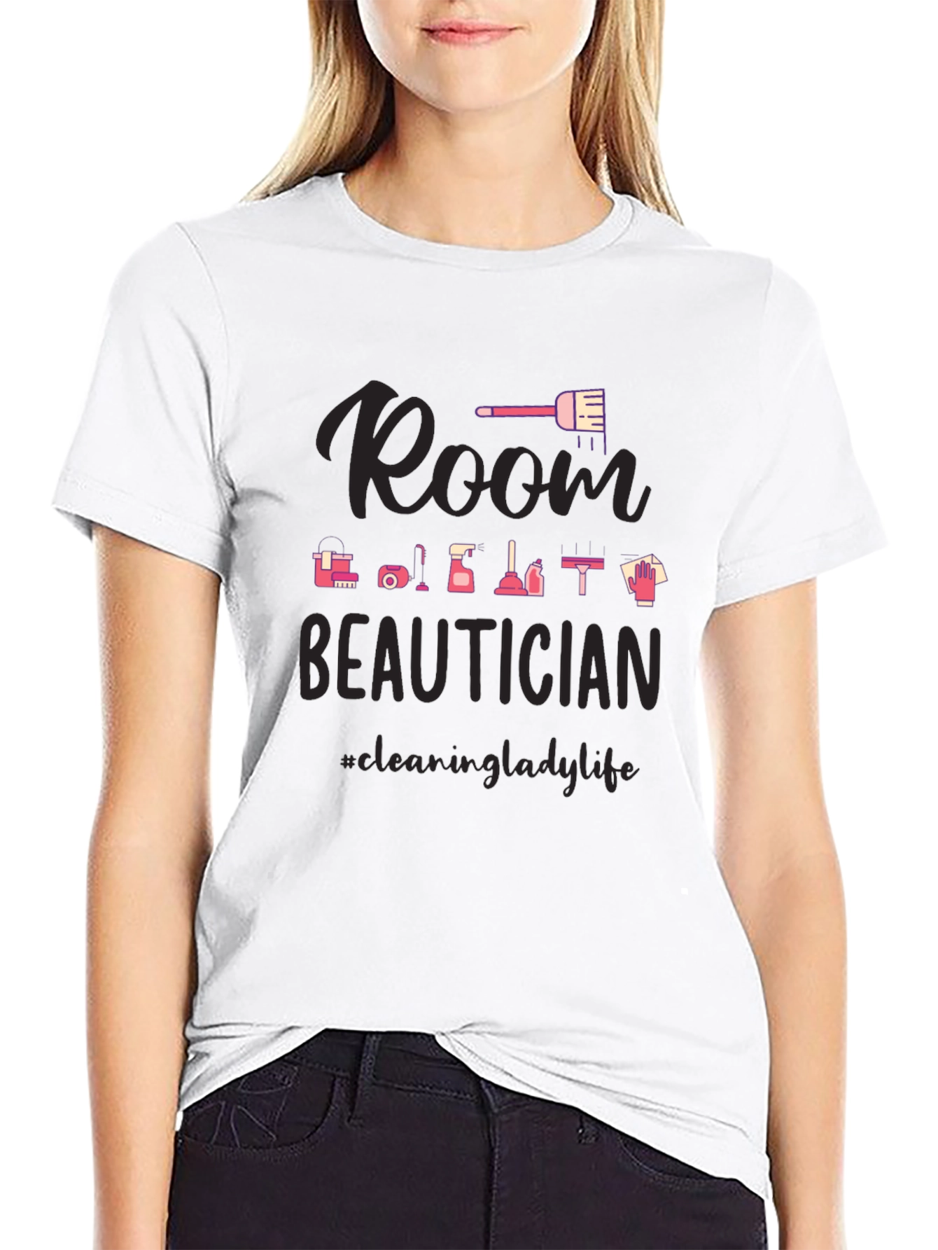 Room Beautician Black Graphic Tee