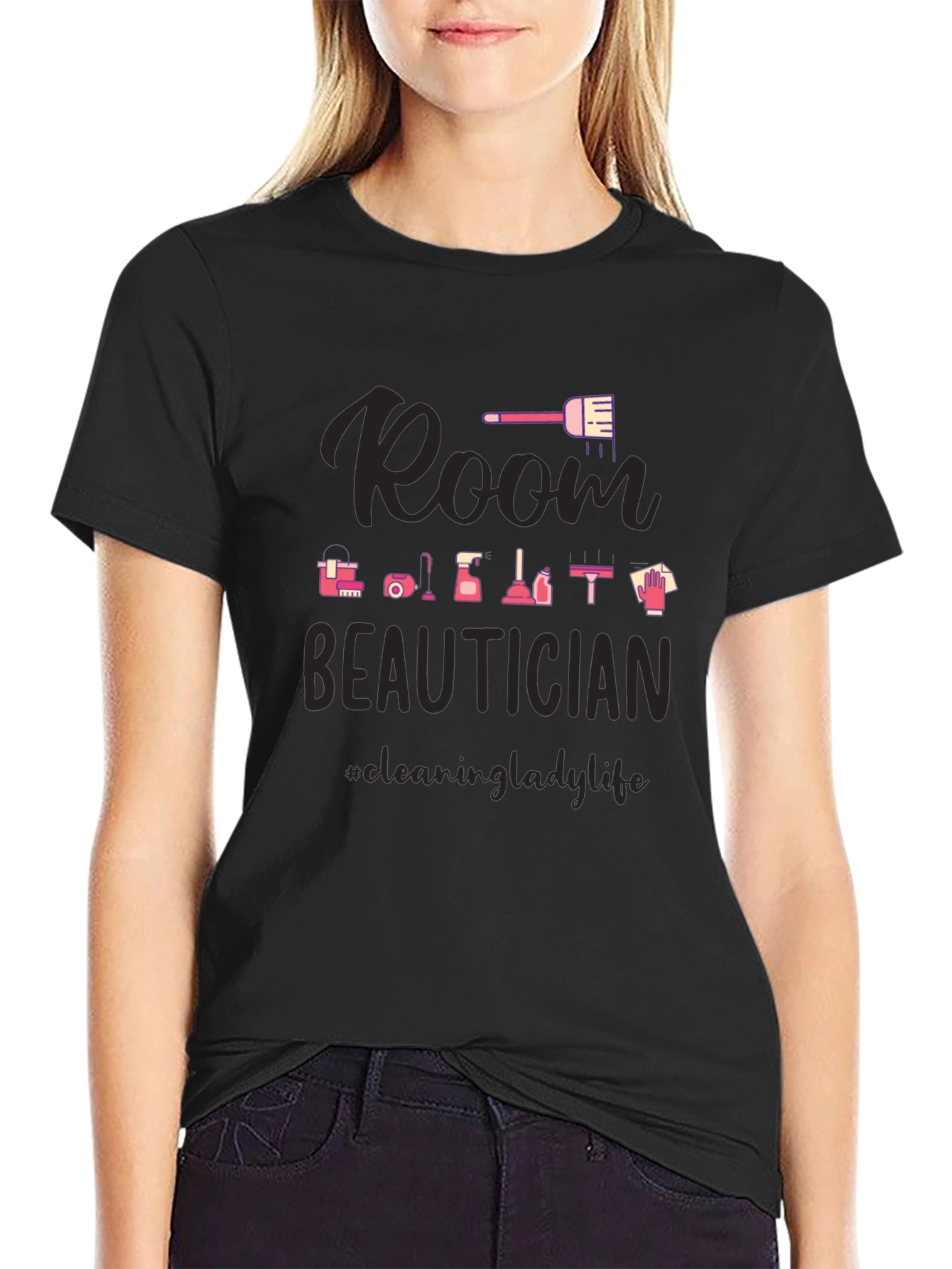 Room Beautician Black Graphic Tee