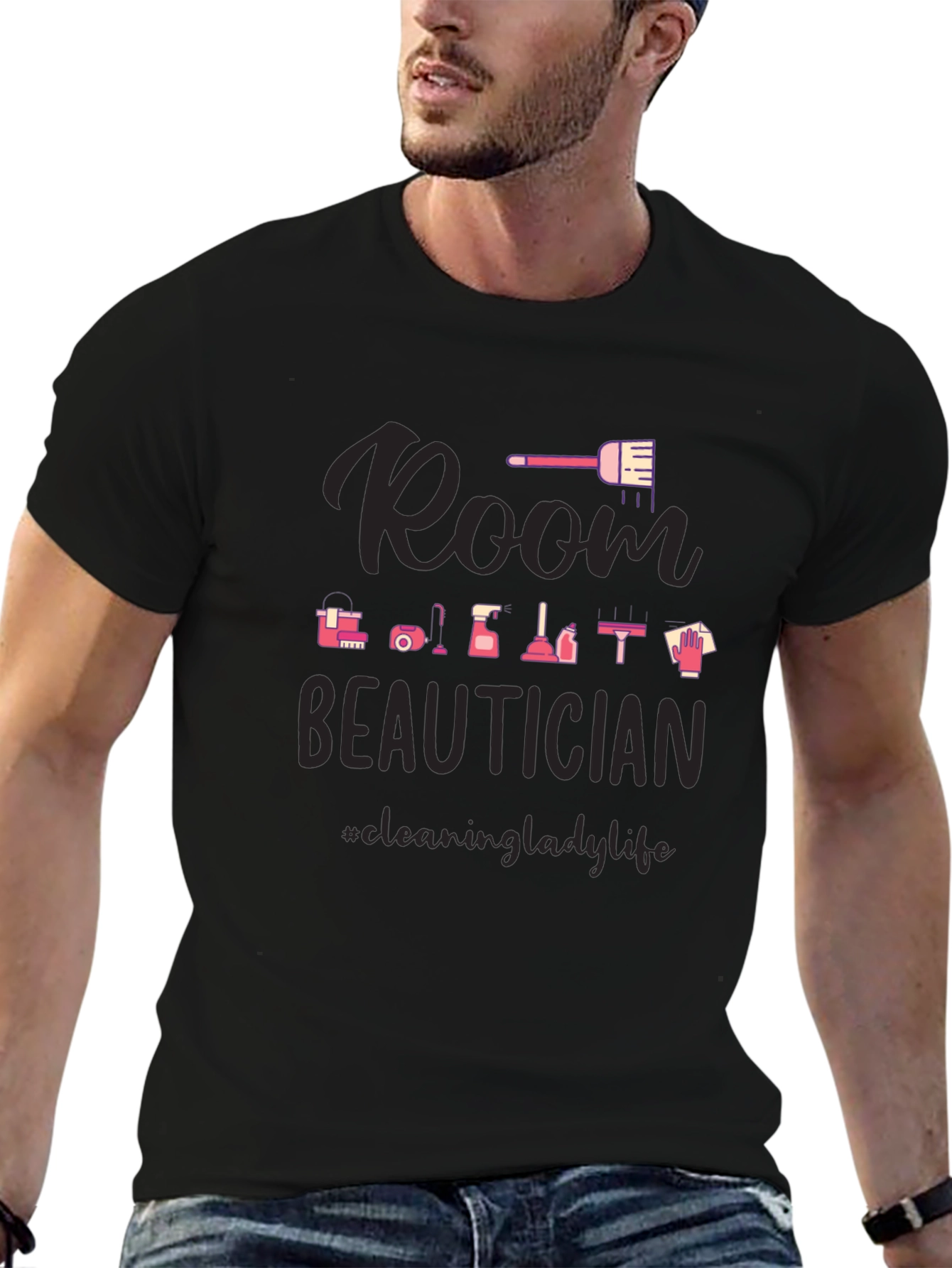 Room Beautician Black Graphic Tee