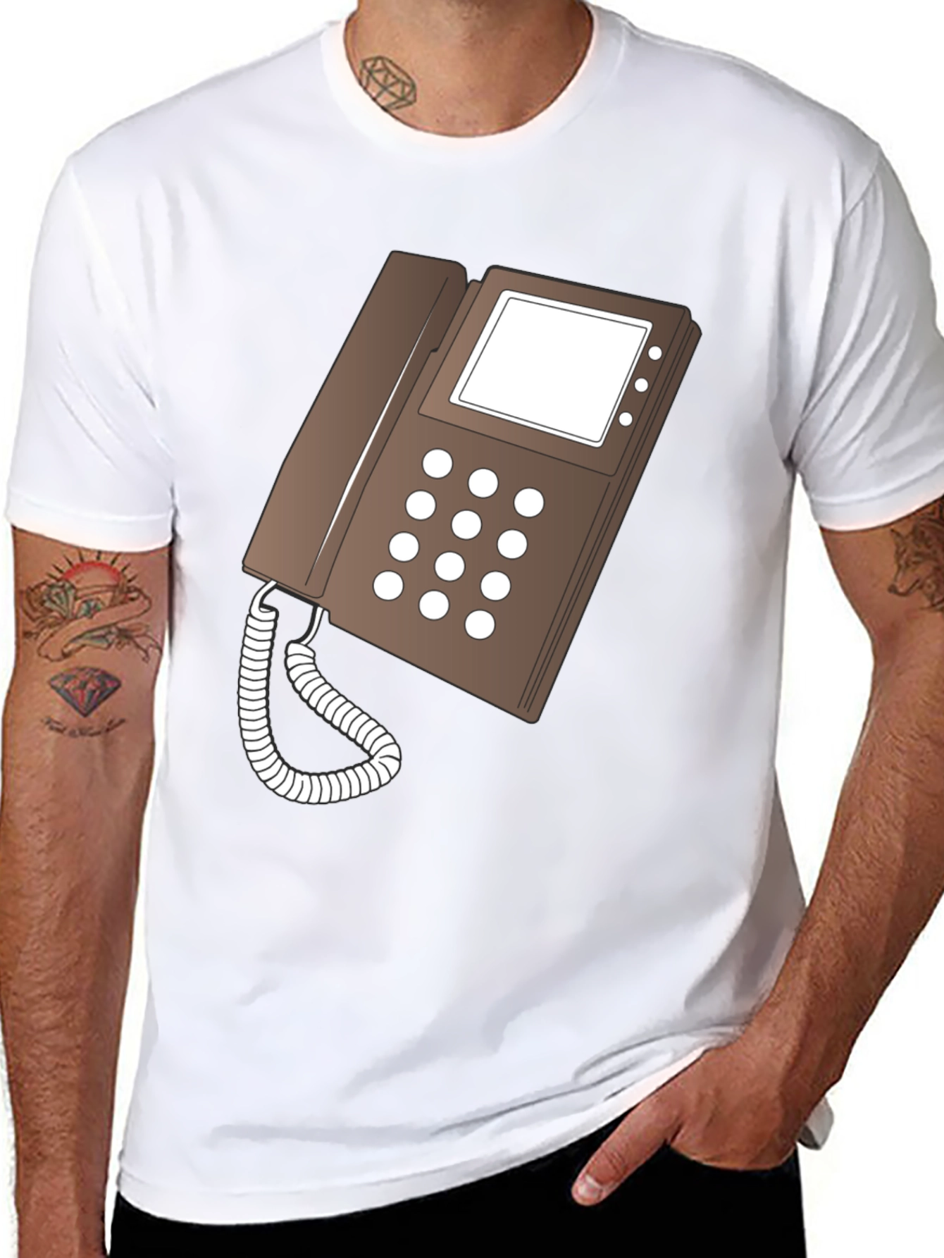Retro Phone Graphic T-Shirt - Classic Style