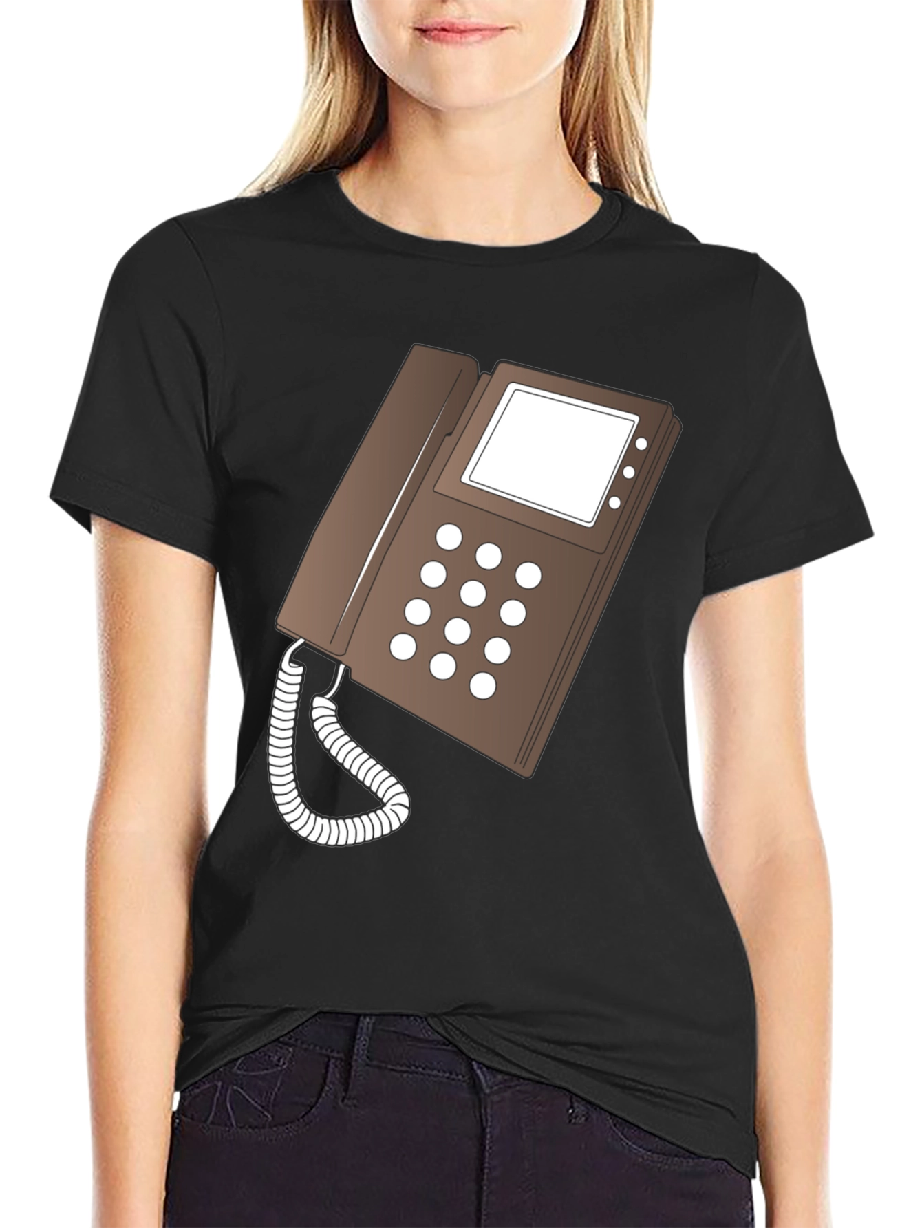 Retro Phone Graphic T-Shirt - Classic Style