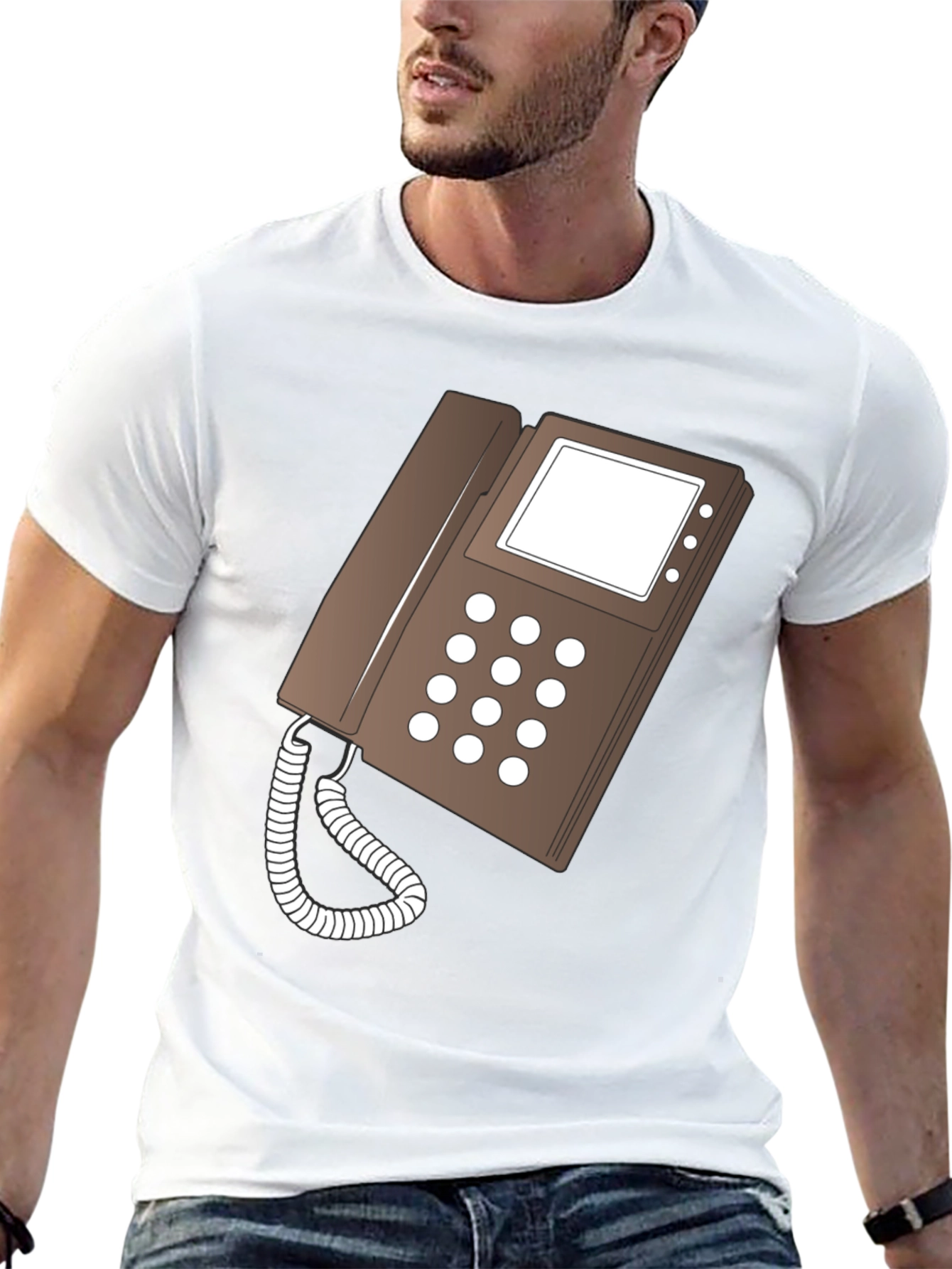 Retro Phone Graphic T-Shirt - Classic Style