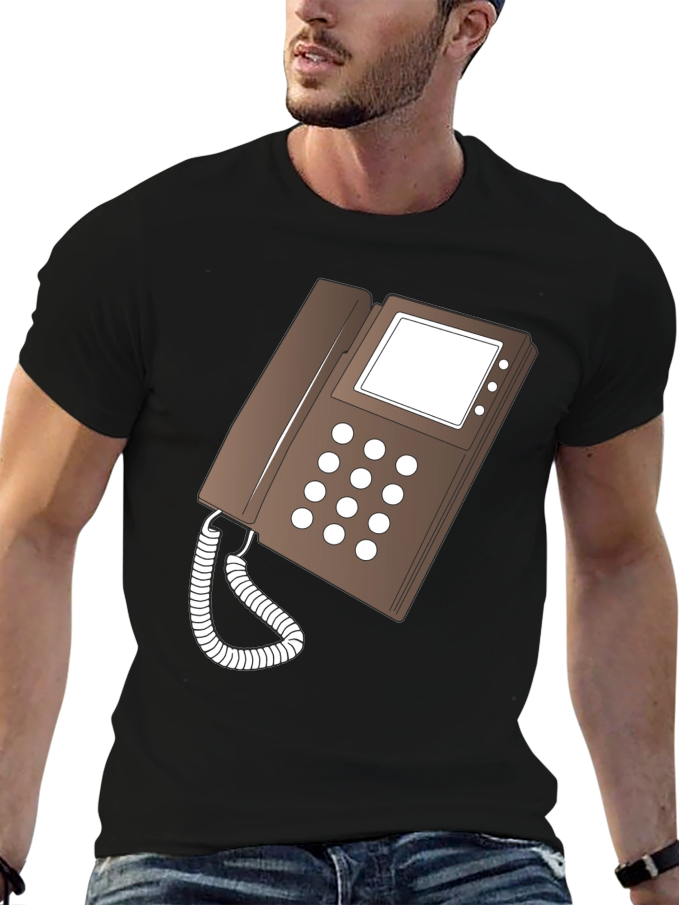 Retro Phone Graphic T-Shirt - Classic Style