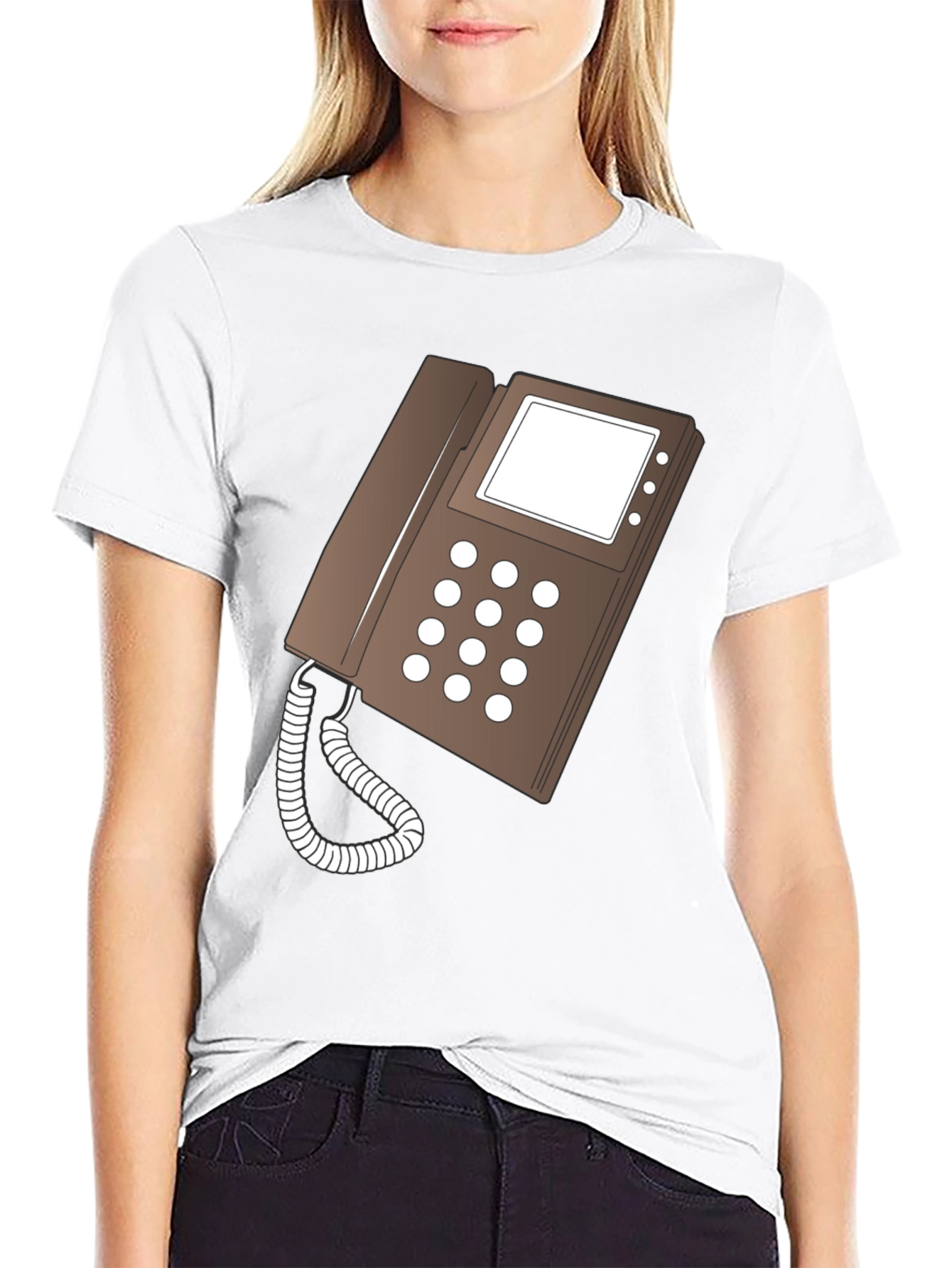 Retro Phone Graphic T-Shirt - Classic Style