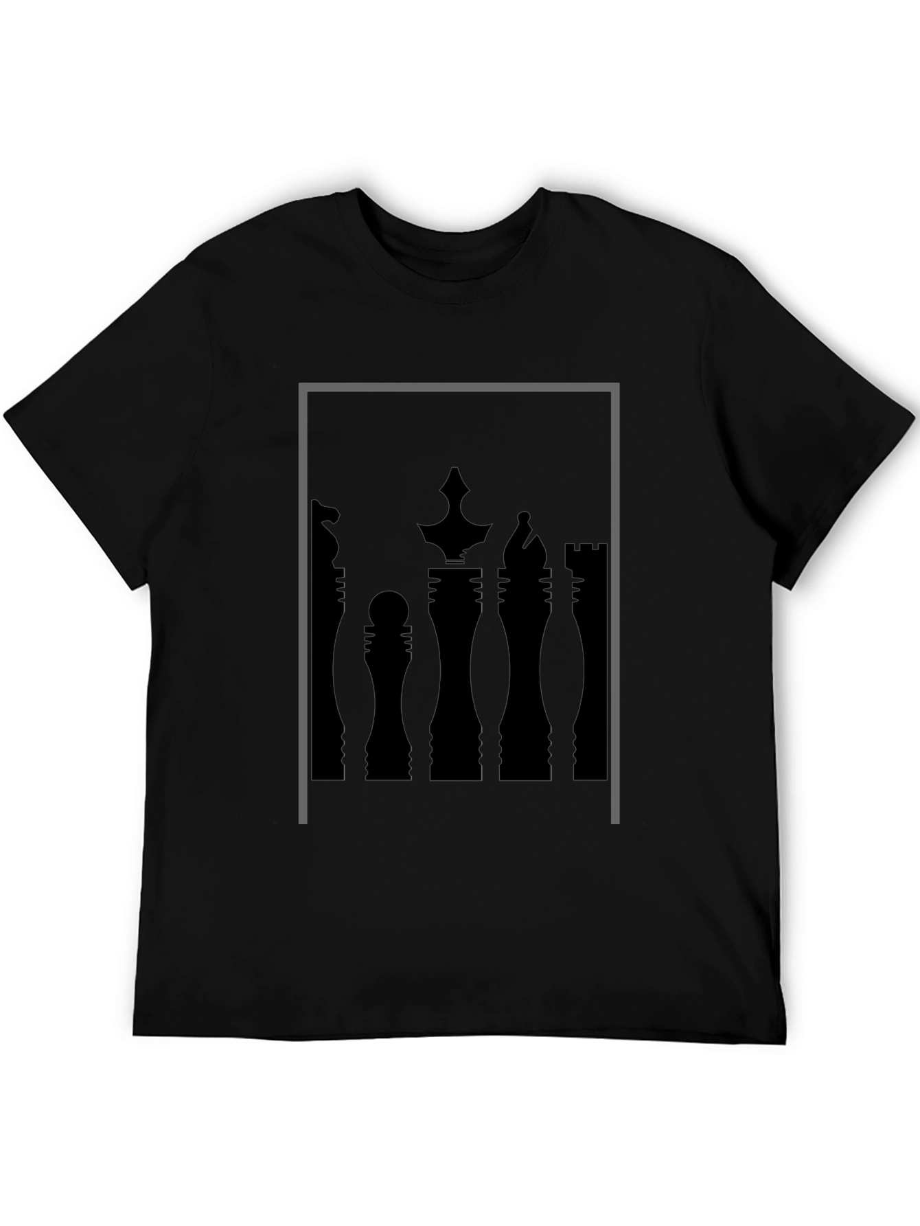Chess Piece Silhouette Graphic T-Shirt