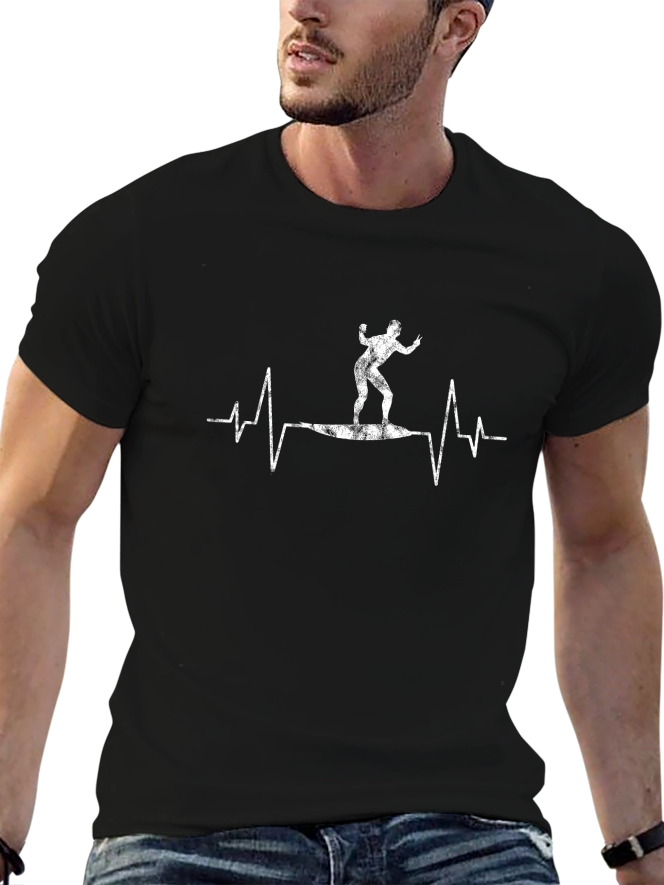 Surfing Heartbeat T-Shirt - Ride the Wave of Life!