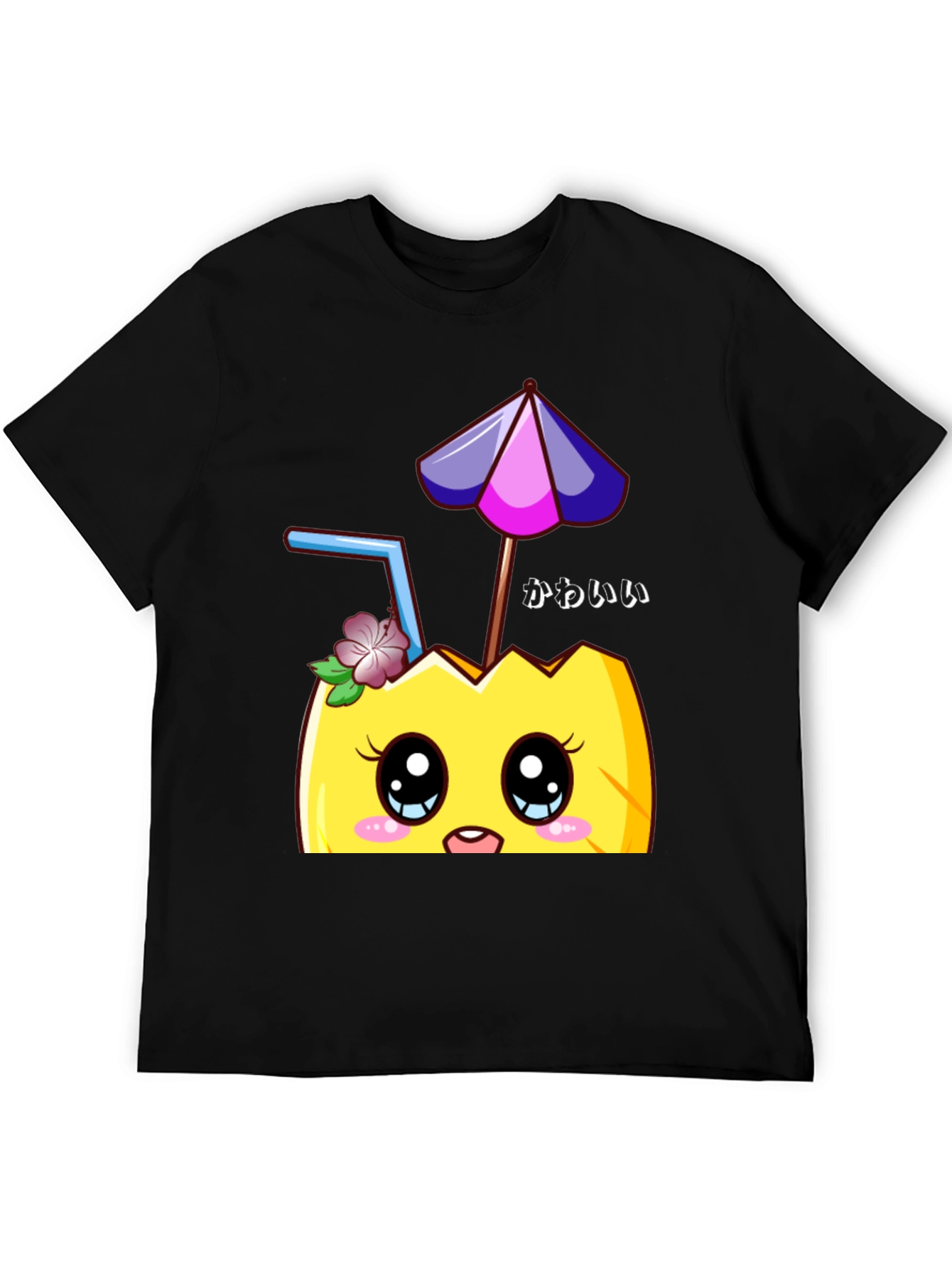Kawaii Pineapple T-Shirt - Tropical Summer Vibes