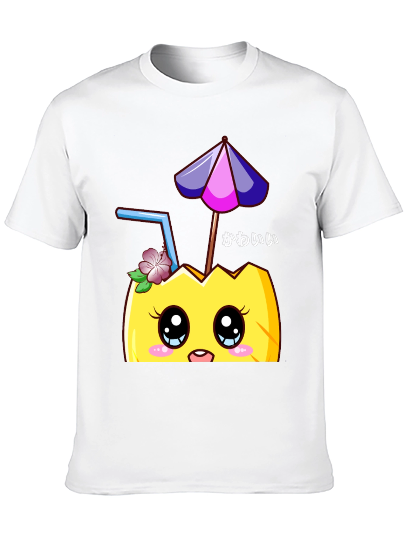 Kawaii Pineapple T-Shirt - Tropical Summer Vibes