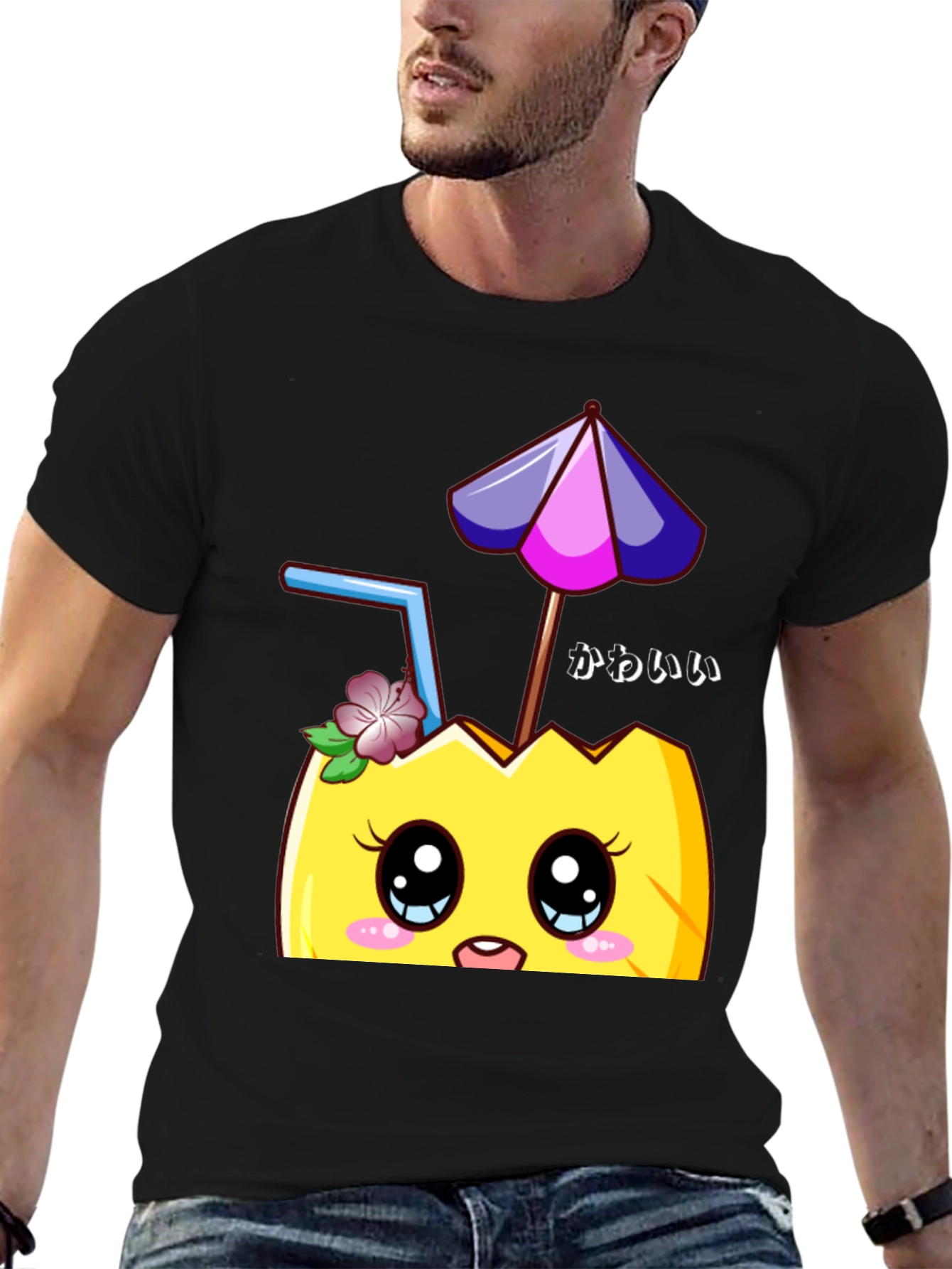 Kawaii Pineapple T-Shirt - Tropical Summer Vibes