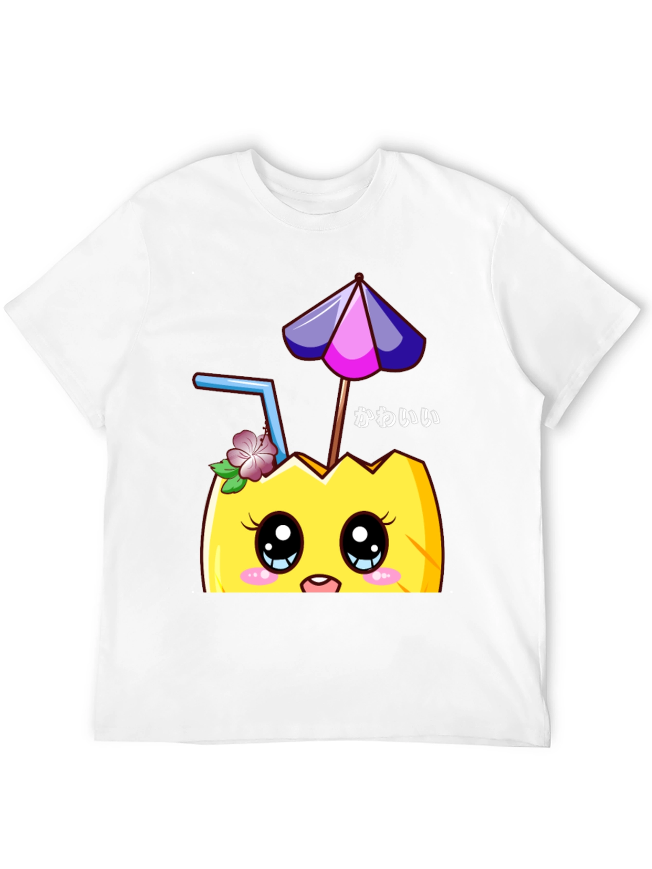 Kawaii Pineapple T-Shirt - Tropical Summer Vibes