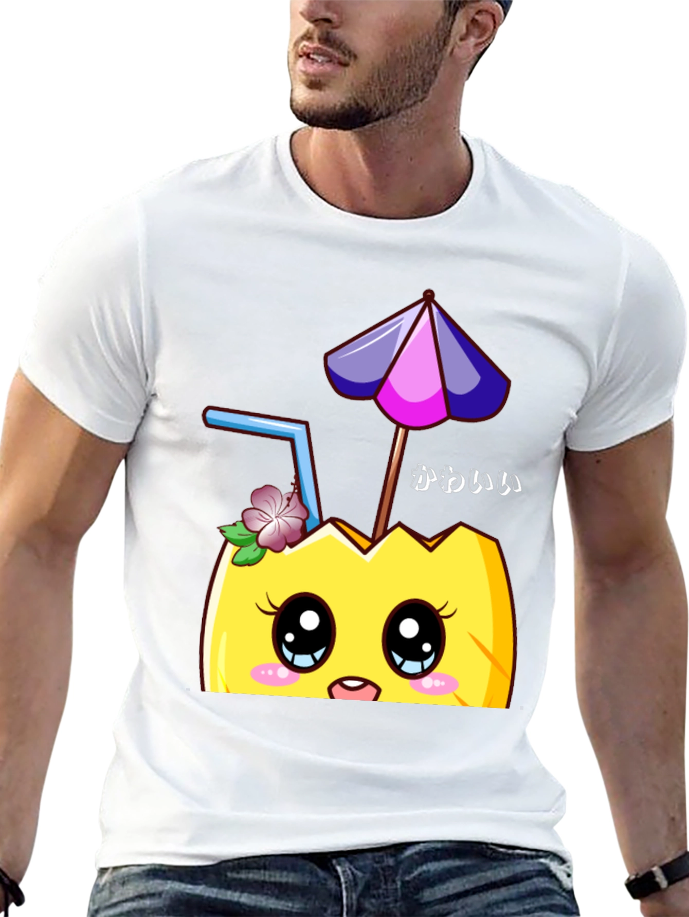 Kawaii Pineapple T-Shirt - Tropical Summer Vibes
