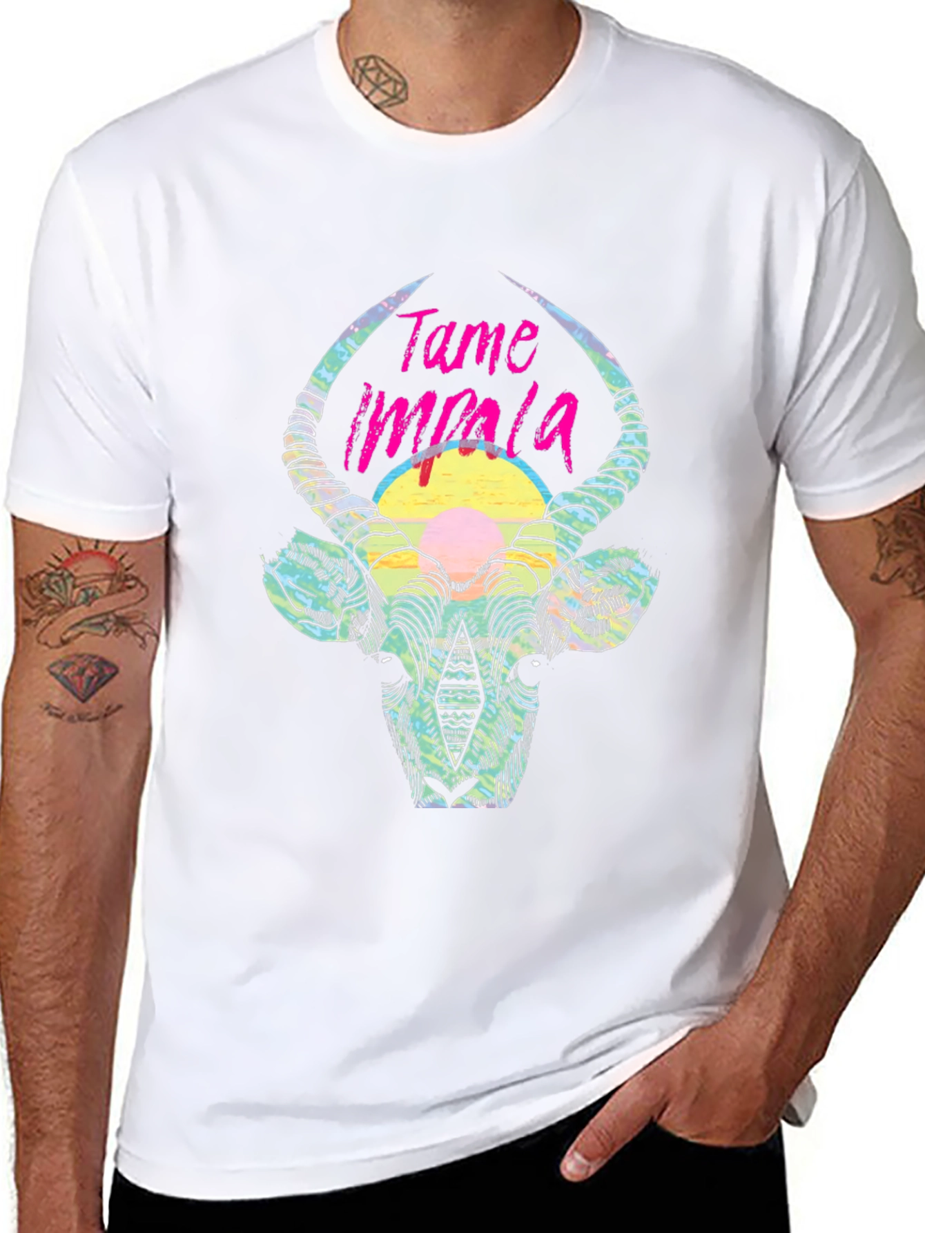Tame Impala Graphic Tee - Artistic Animal Print