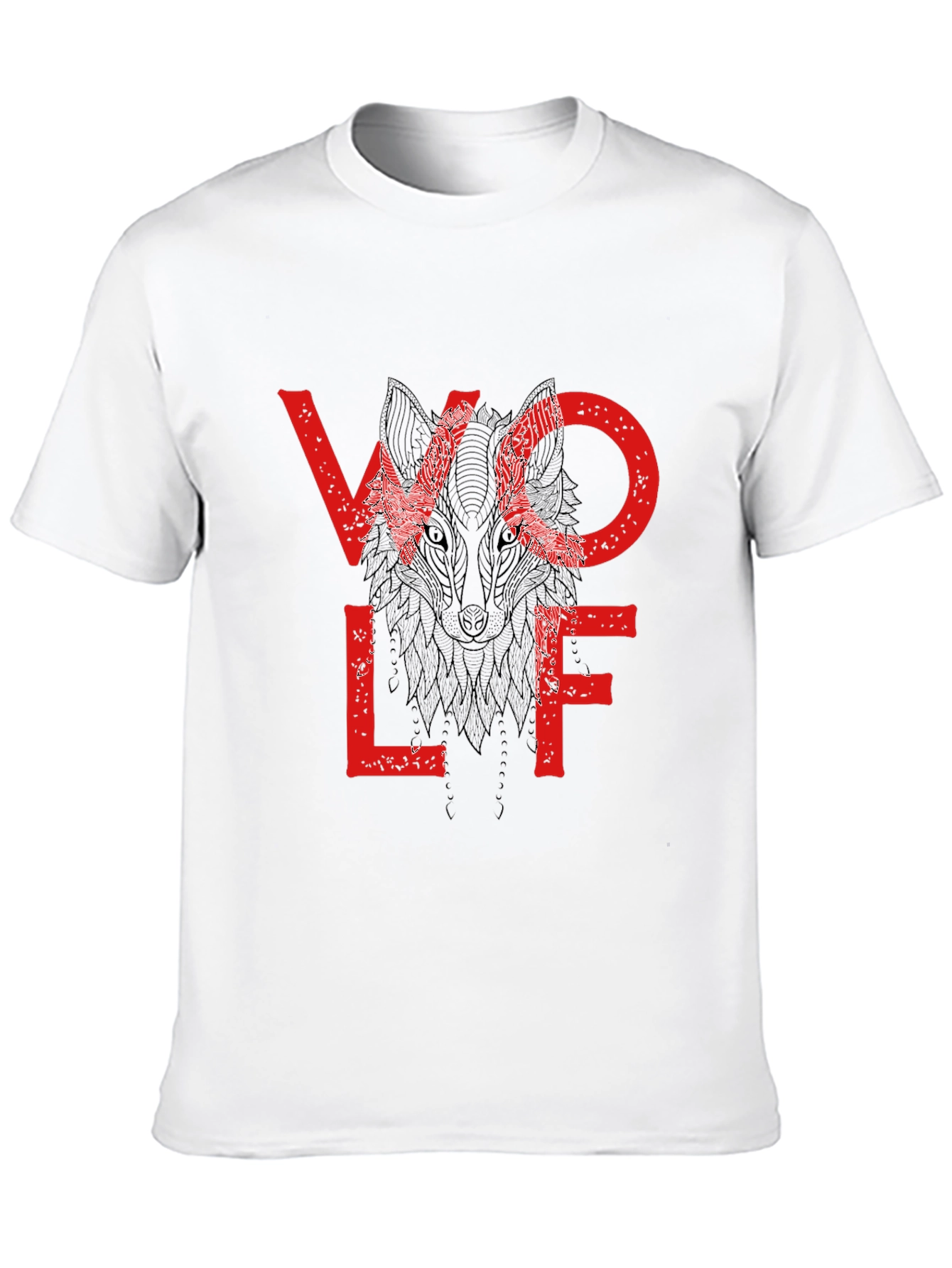 Wolf Graphic Print Crewneck T-Shirt