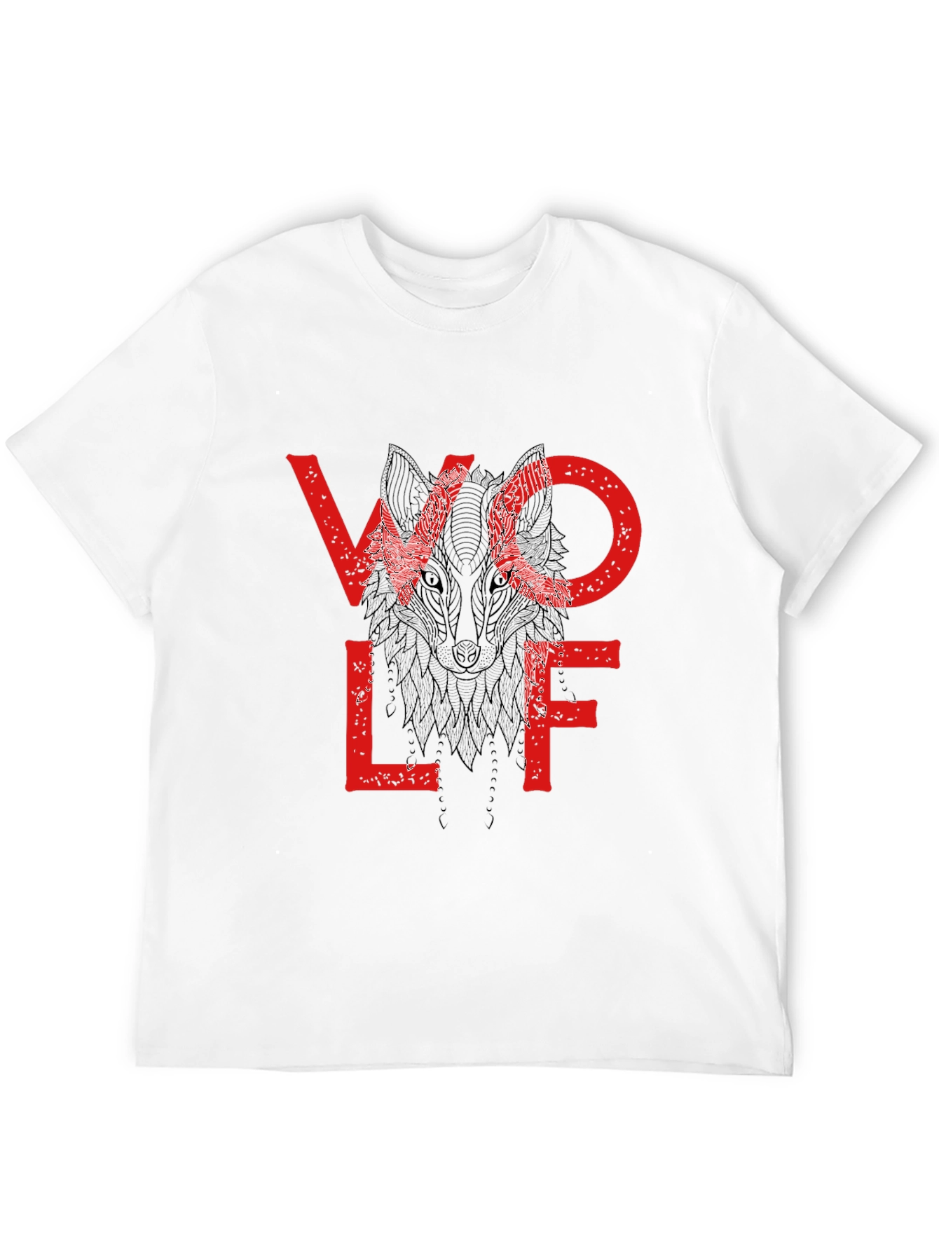 Wolf Graphic Print Crewneck T-Shirt