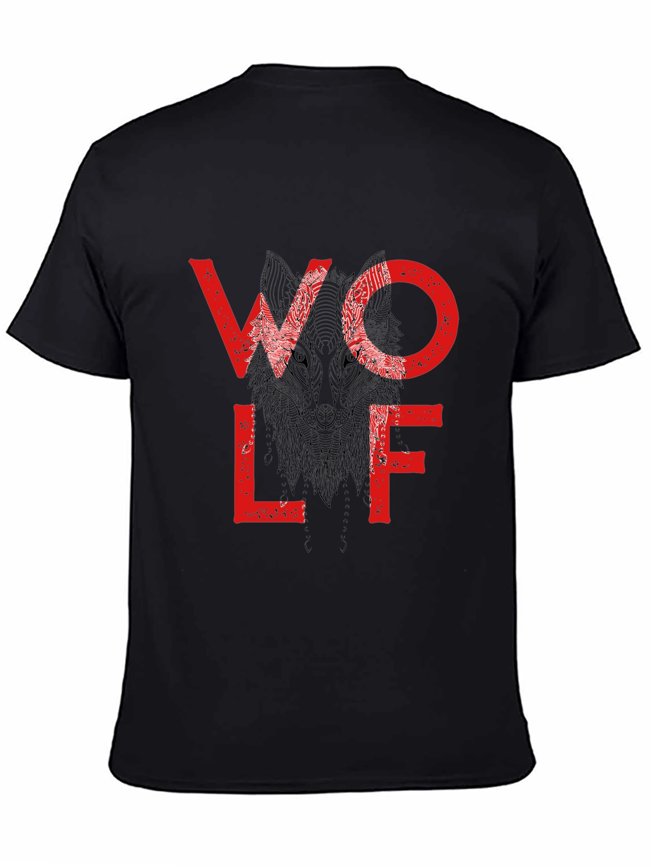Wolf Graphic Print Crewneck T-Shirt