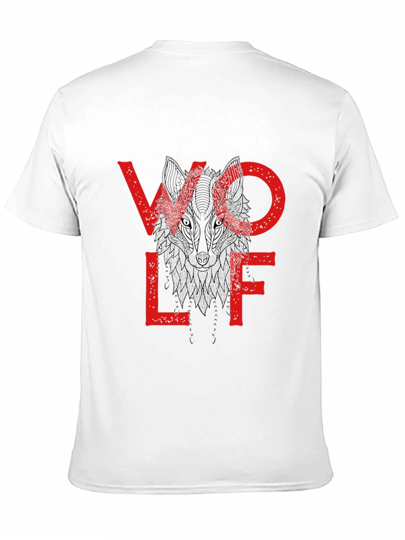 Wolf Graphic Print Crewneck T-Shirt