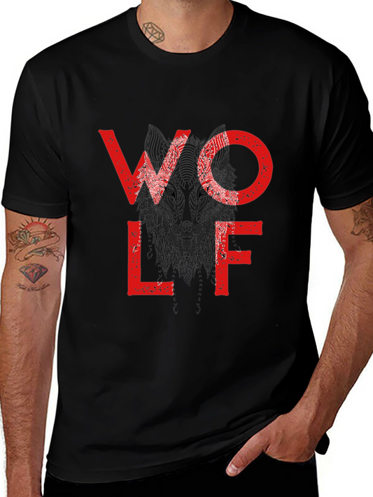 Wolf Graphic Print Crewneck T-Shirt