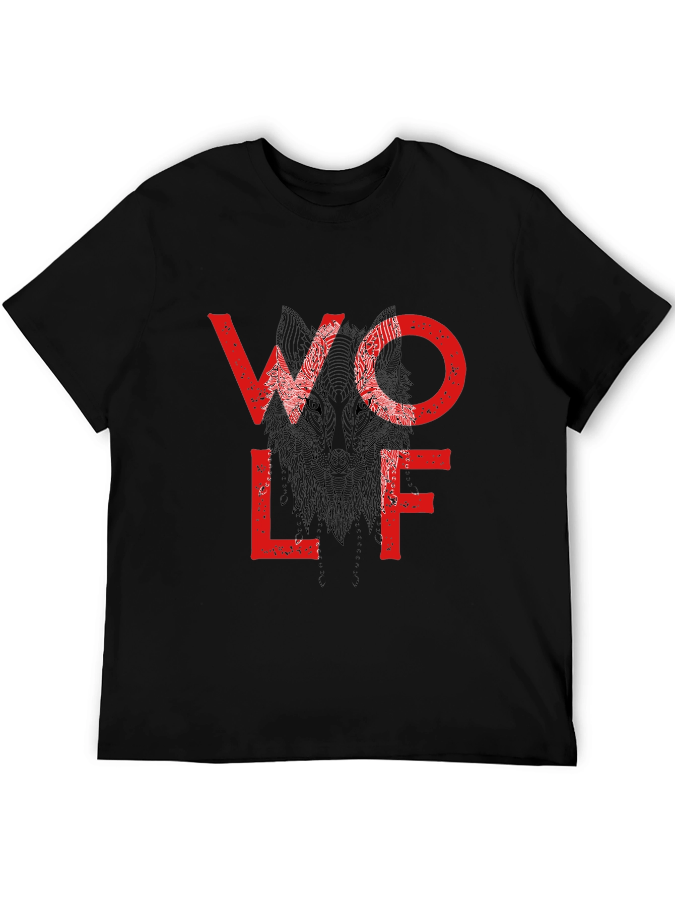 Wolf Graphic Print Crewneck T-Shirt