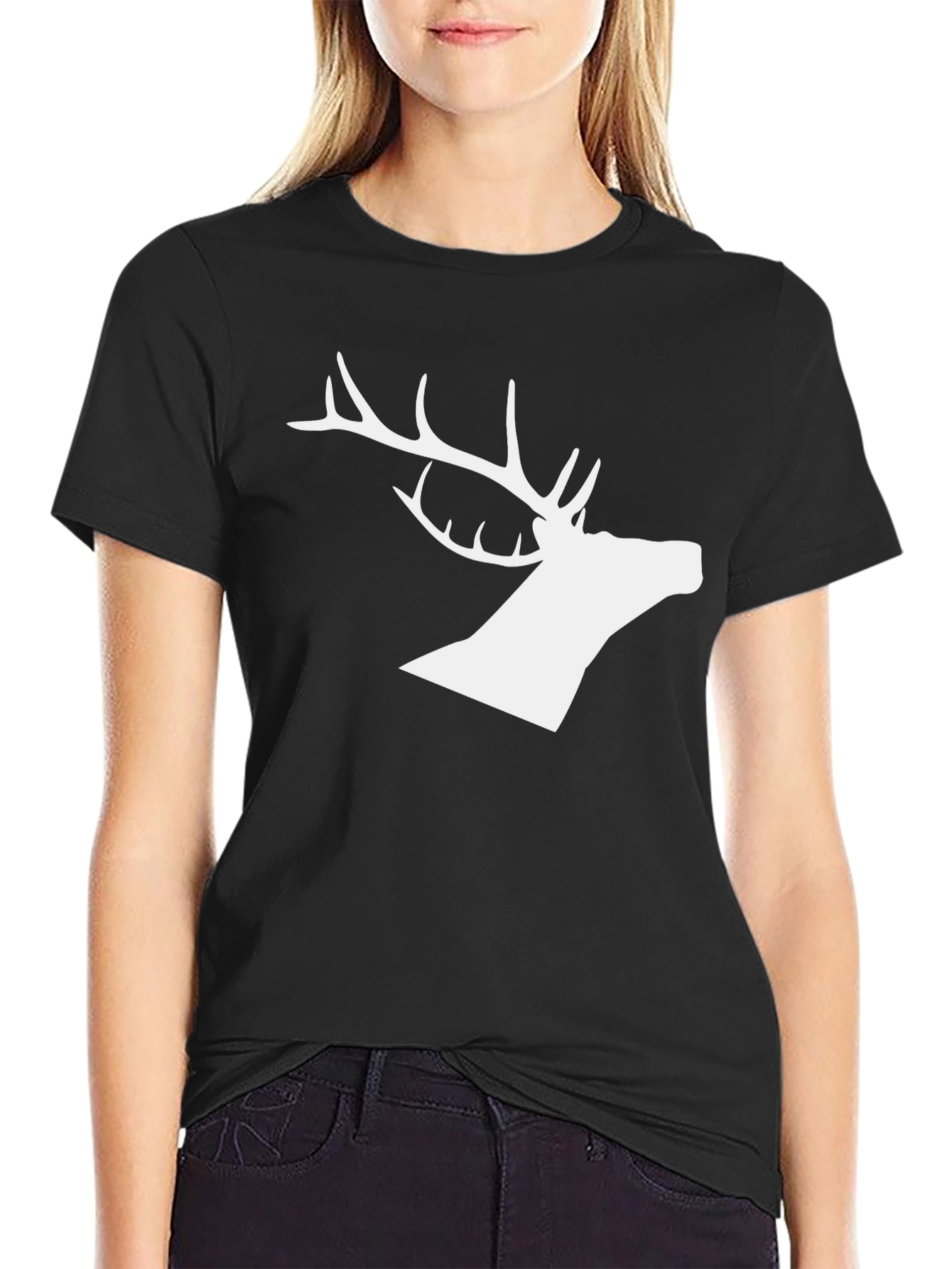 Black Deer Silhouette Graphic Tee
