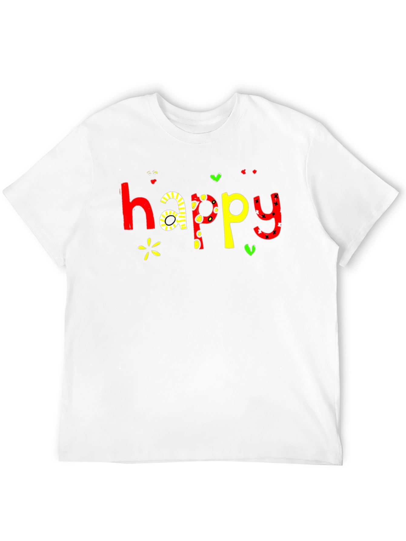 Happy Graphic Print Black T-Shirt