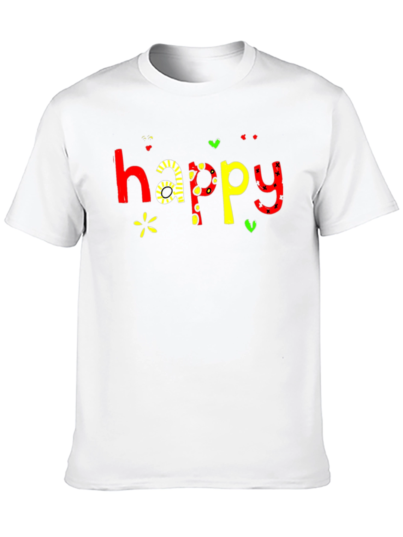 Happy Graphic Print Black T-Shirt