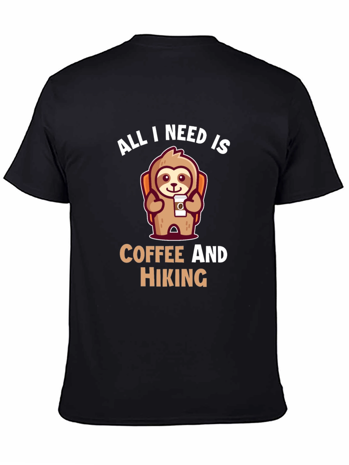 Hiking Sloth T-Shirt - Coffee Lover Tee
