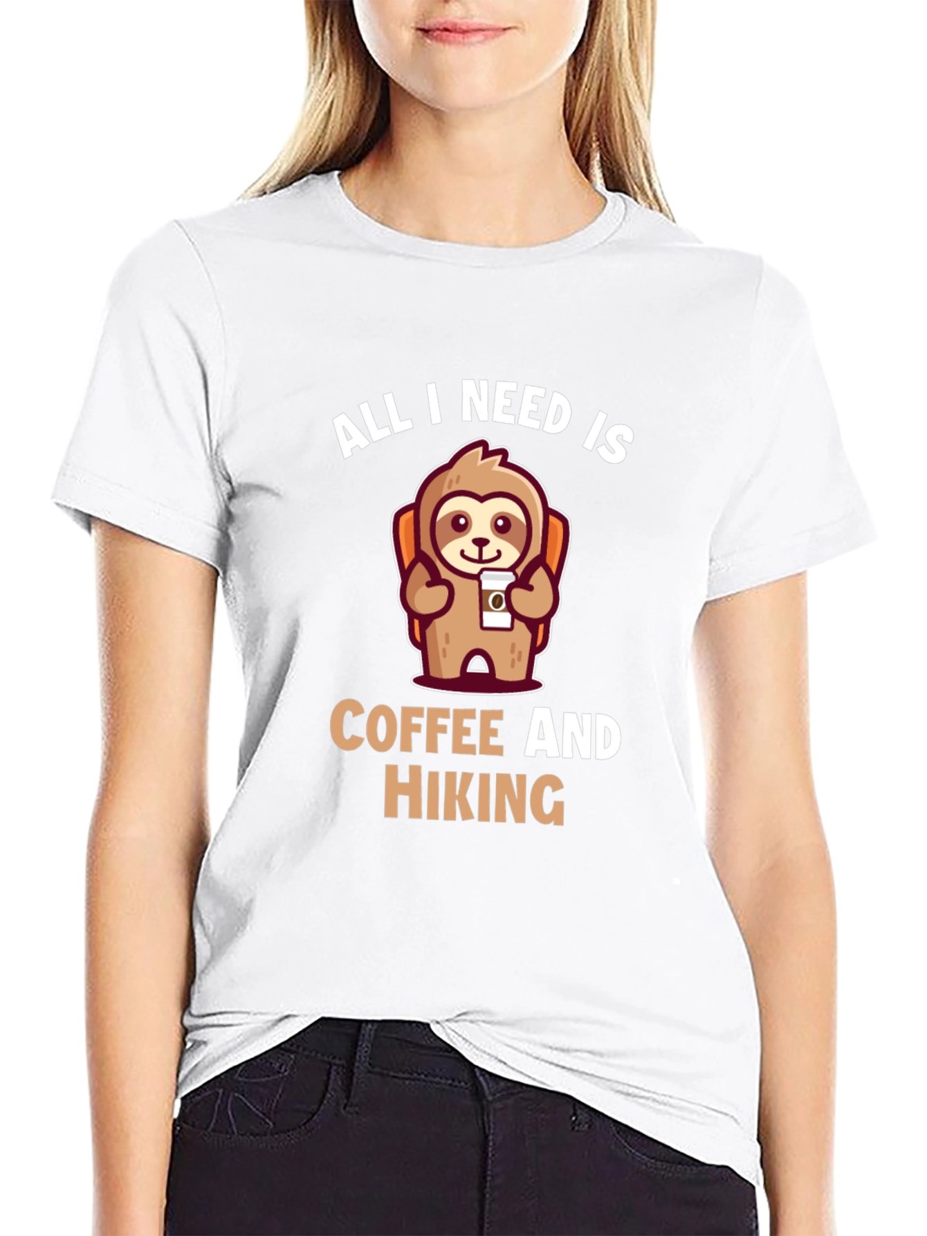Hiking Sloth T-Shirt - Coffee Lover Tee