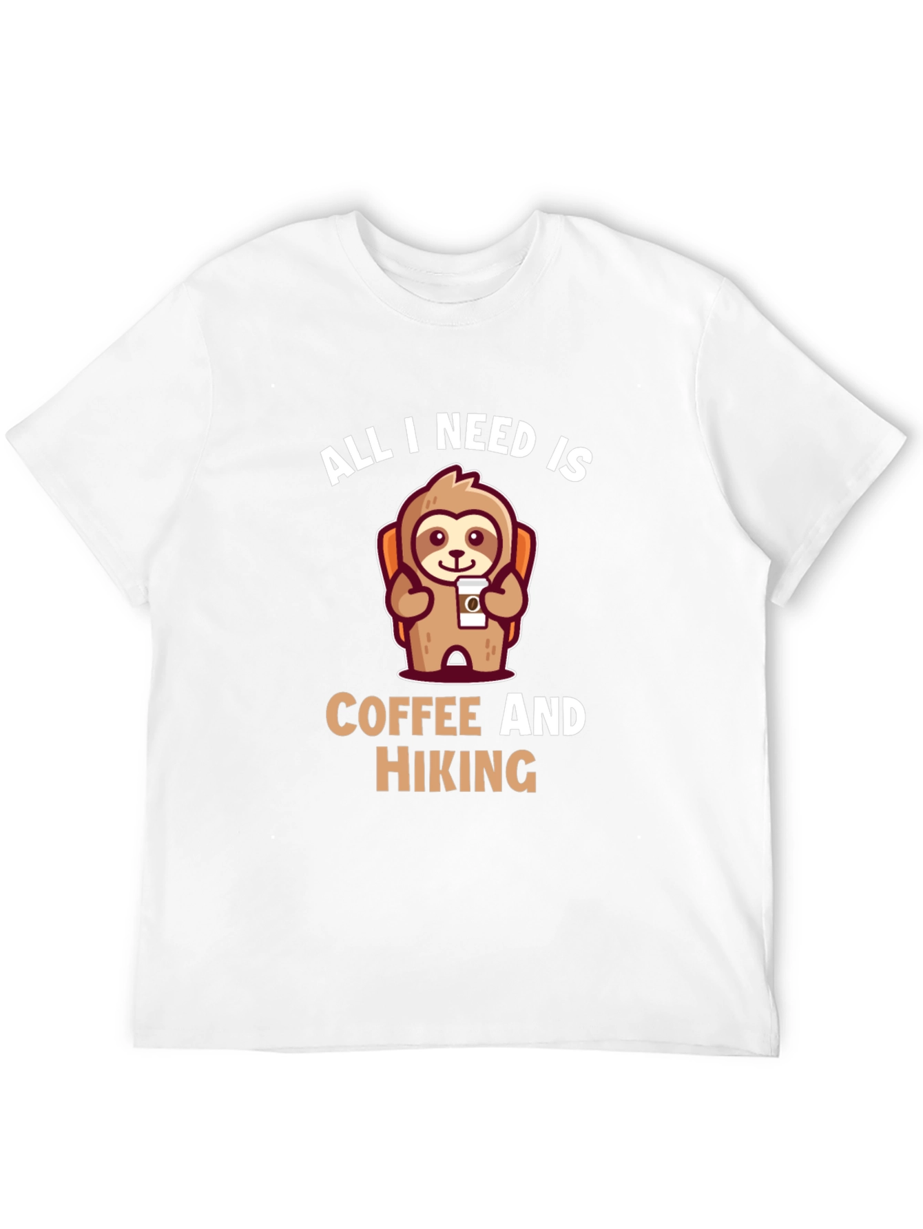 Hiking Sloth T-Shirt - Coffee Lover Tee