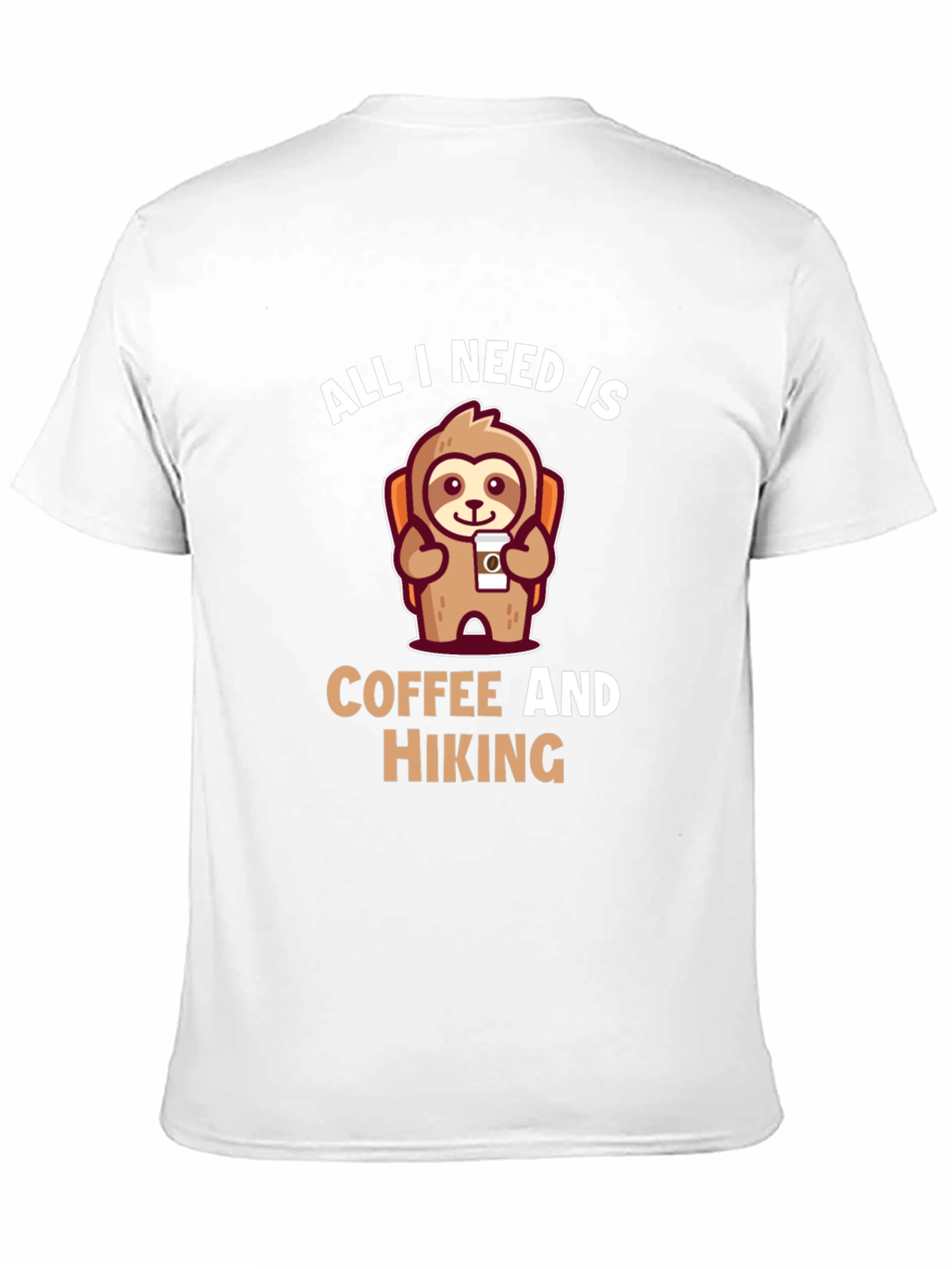 Hiking Sloth T-Shirt - Coffee Lover Tee