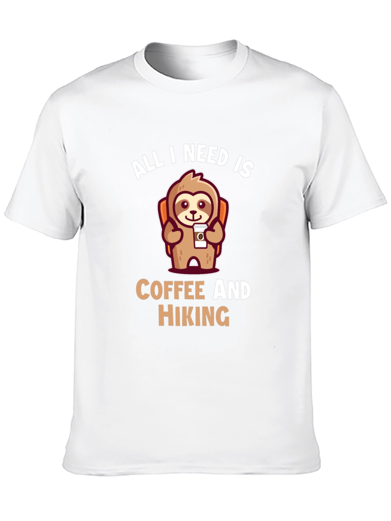 Hiking Sloth T-Shirt - Coffee Lover Tee