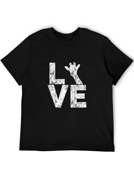 Love Giraffe Graphic Tee - Unisex Black T-Shirt
