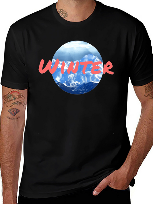 Winter Graphic T-Shirt - Mountain Scene